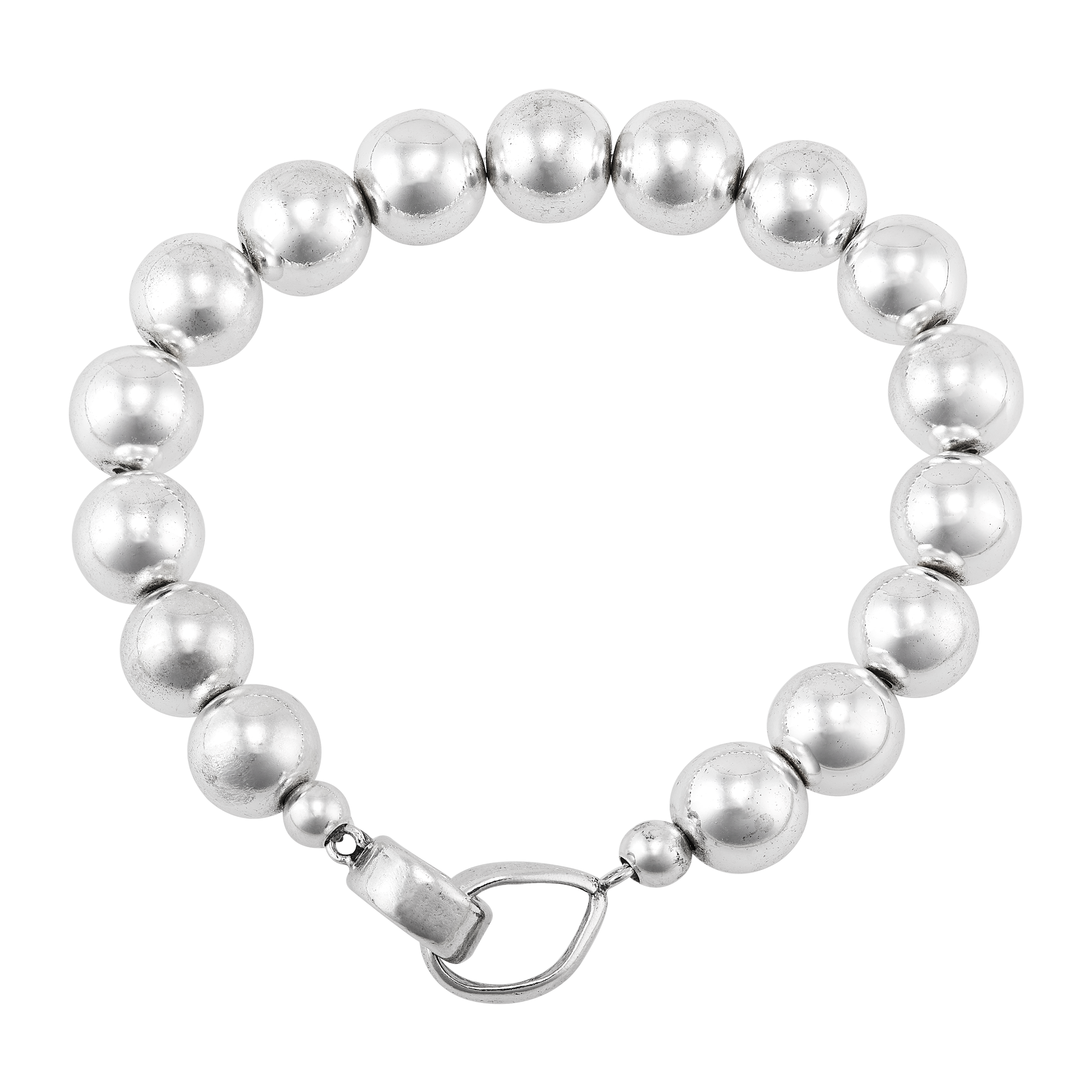 ブレスレット SCUDO garden plain pearl beads bracelet SBP.1B Sterling Silver Bead Bracelet, Great Solo or Layered Stacked