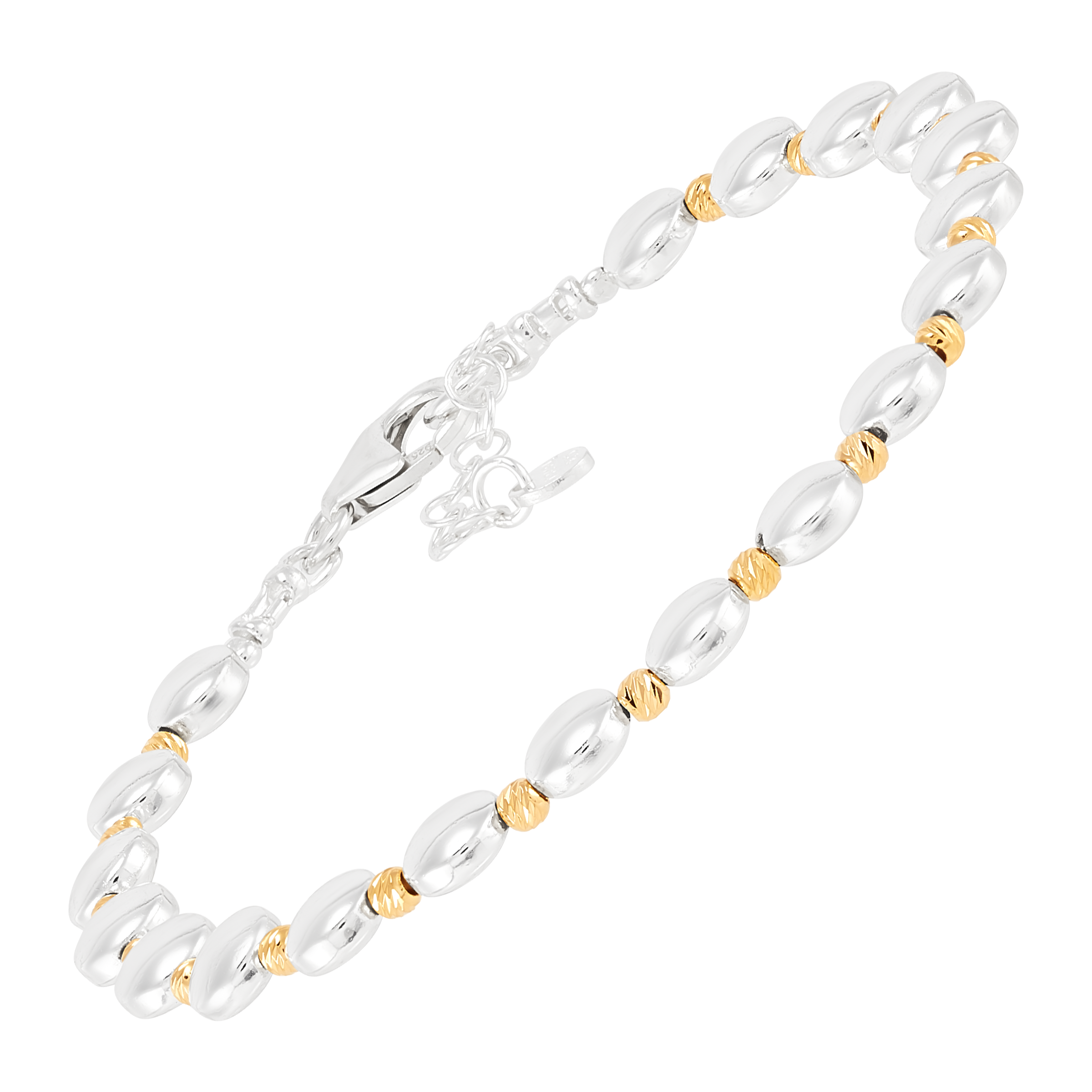Silpada 'Limitless' Silver with 14K Gold Plating Natural Hematite Bracelet, 8"