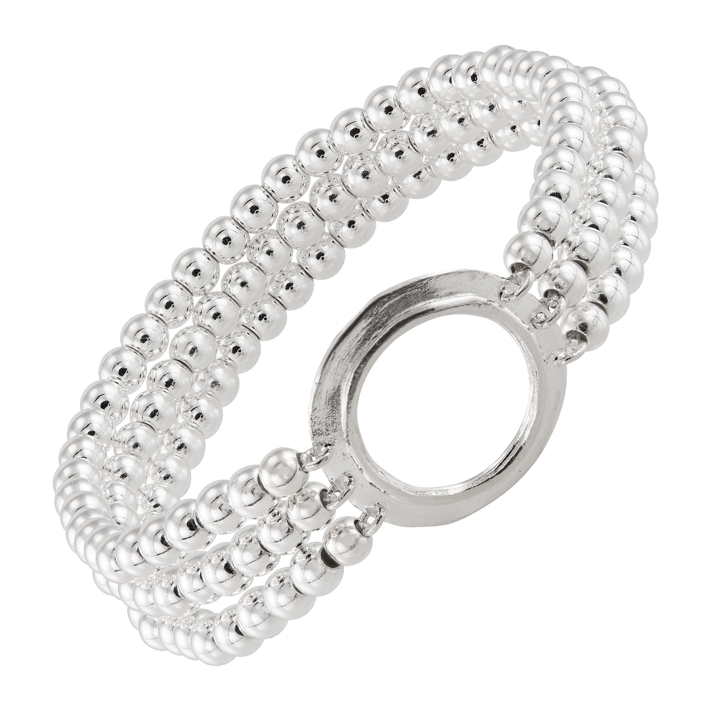 Silpada 'True Karma' Sterling Silver Natural Hematite Stretch Bracelet, 7" (4mm)