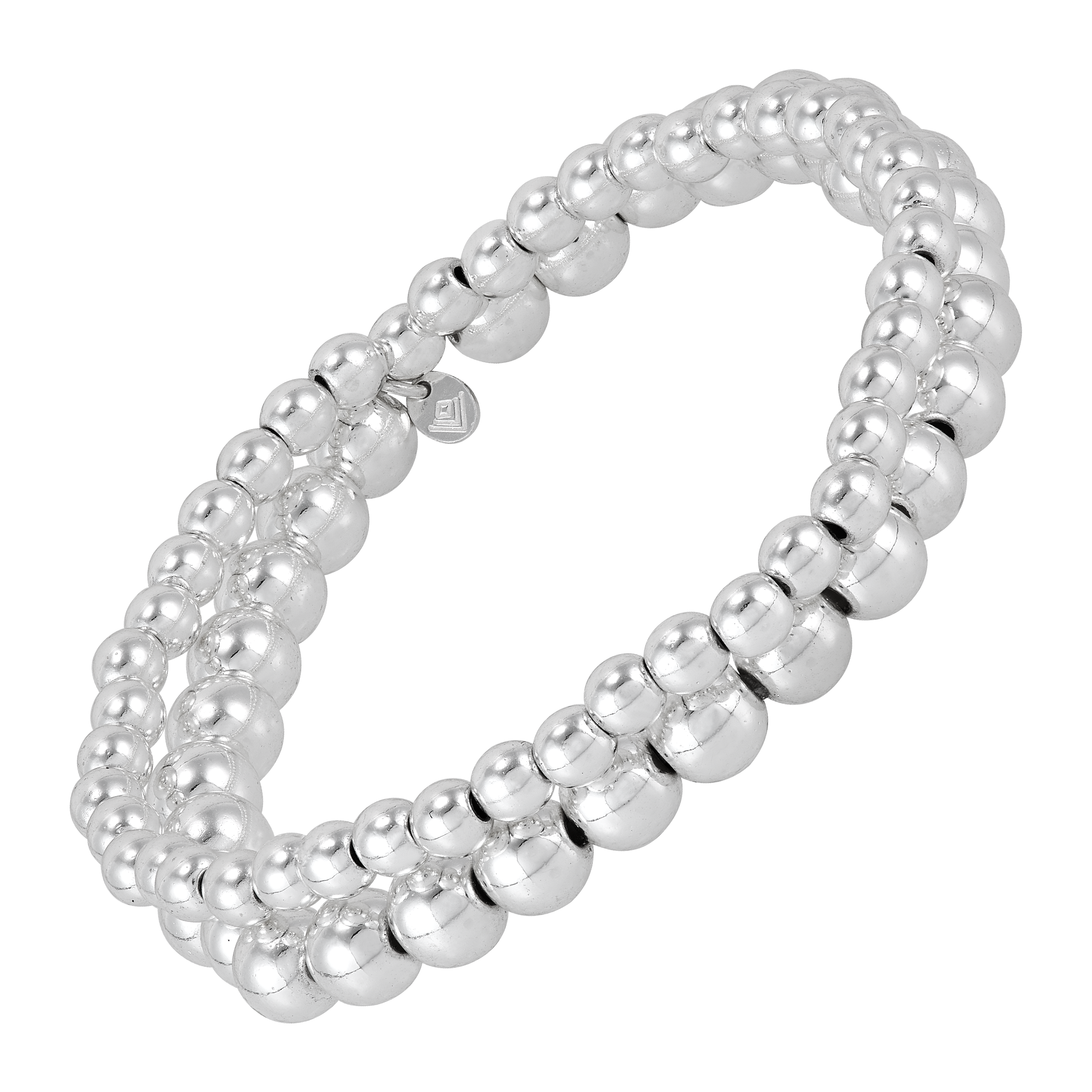 Silpada 'High Spirits' Sterling Silver Natural Hematite Stretch Bracelet, 7"