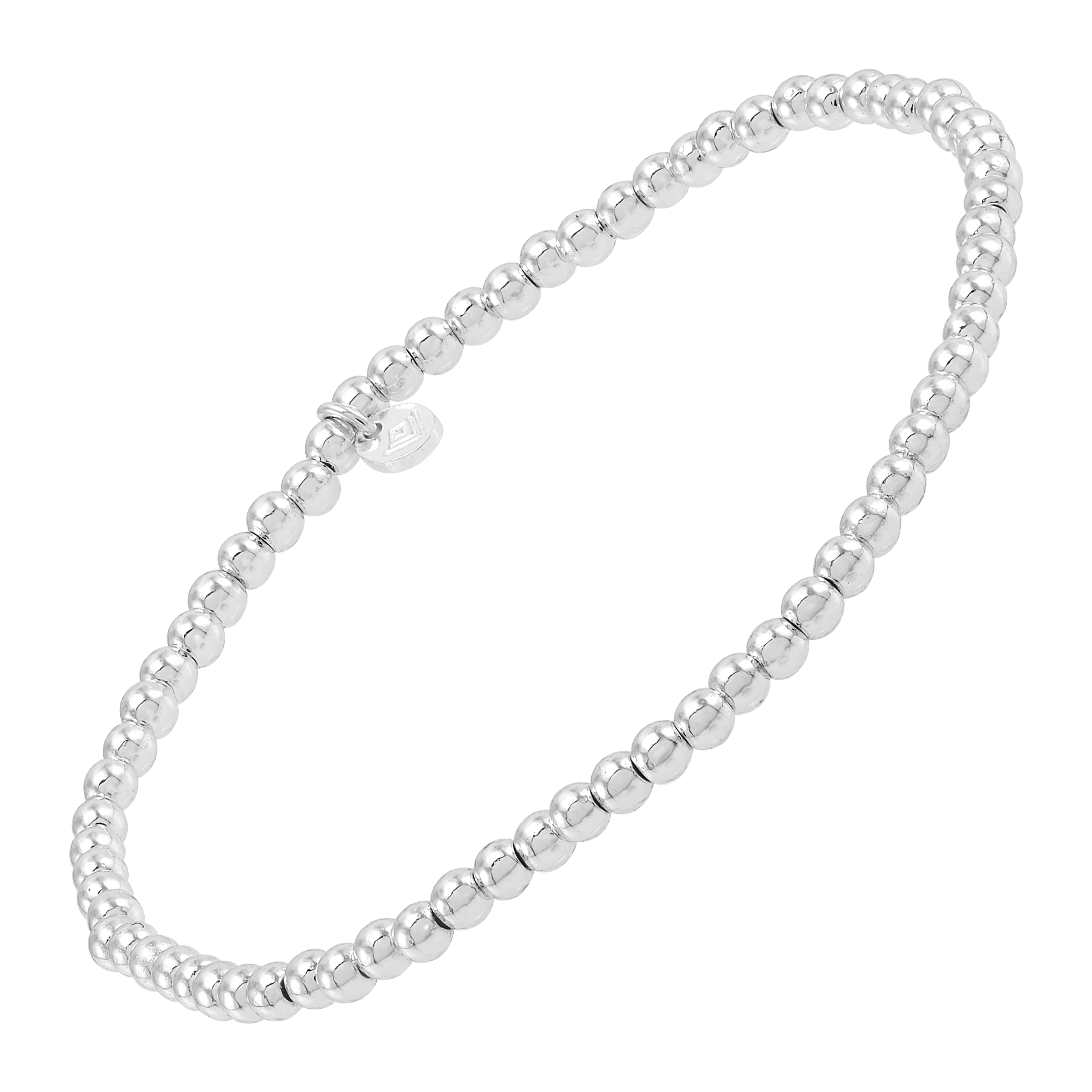 Silpada 'Quiet Glint' Sterling Silver Natural Hematite Stretch Bracelet (2.5mm)