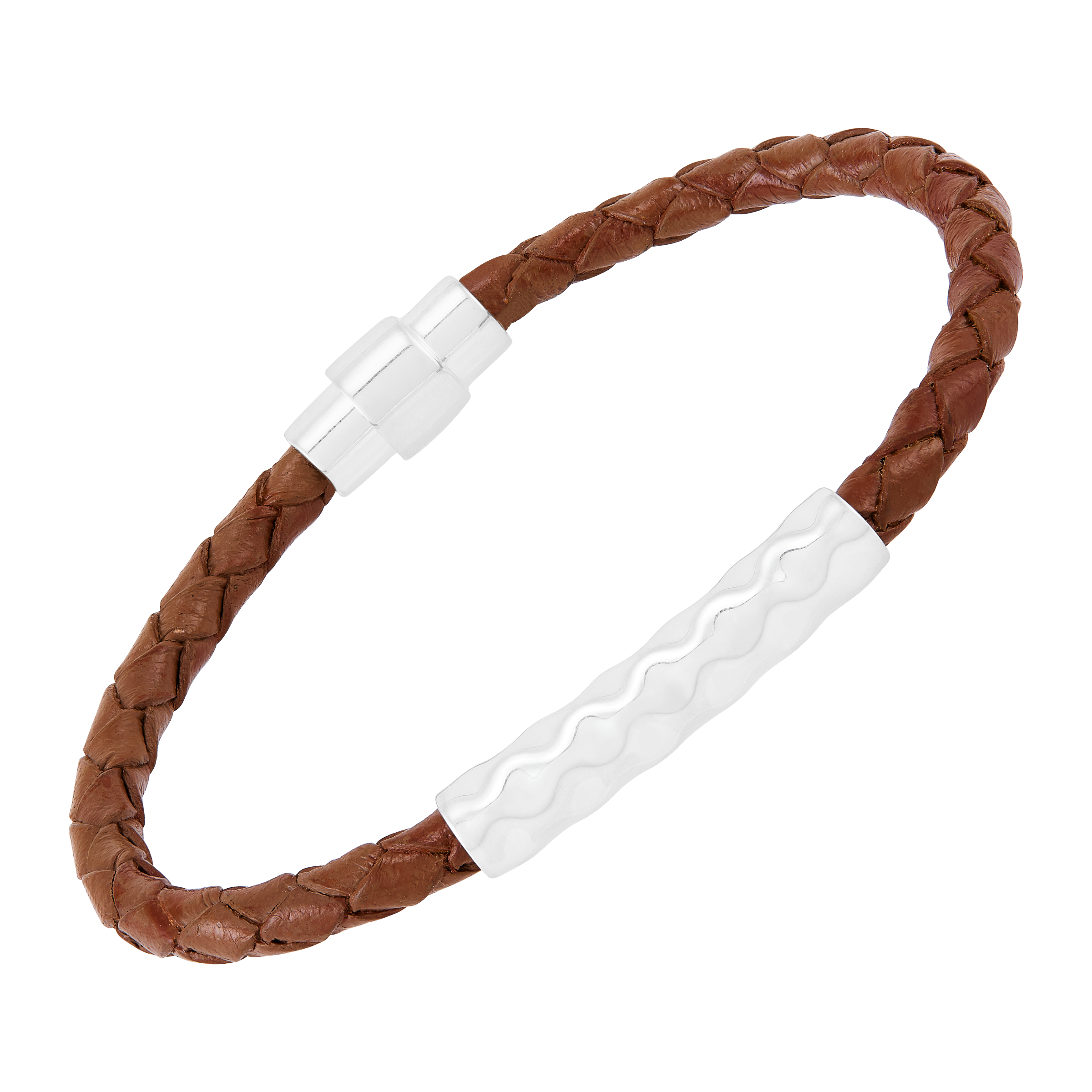 Silpada 'Dockside' Sterling Silver Leather Bracelet, 7"