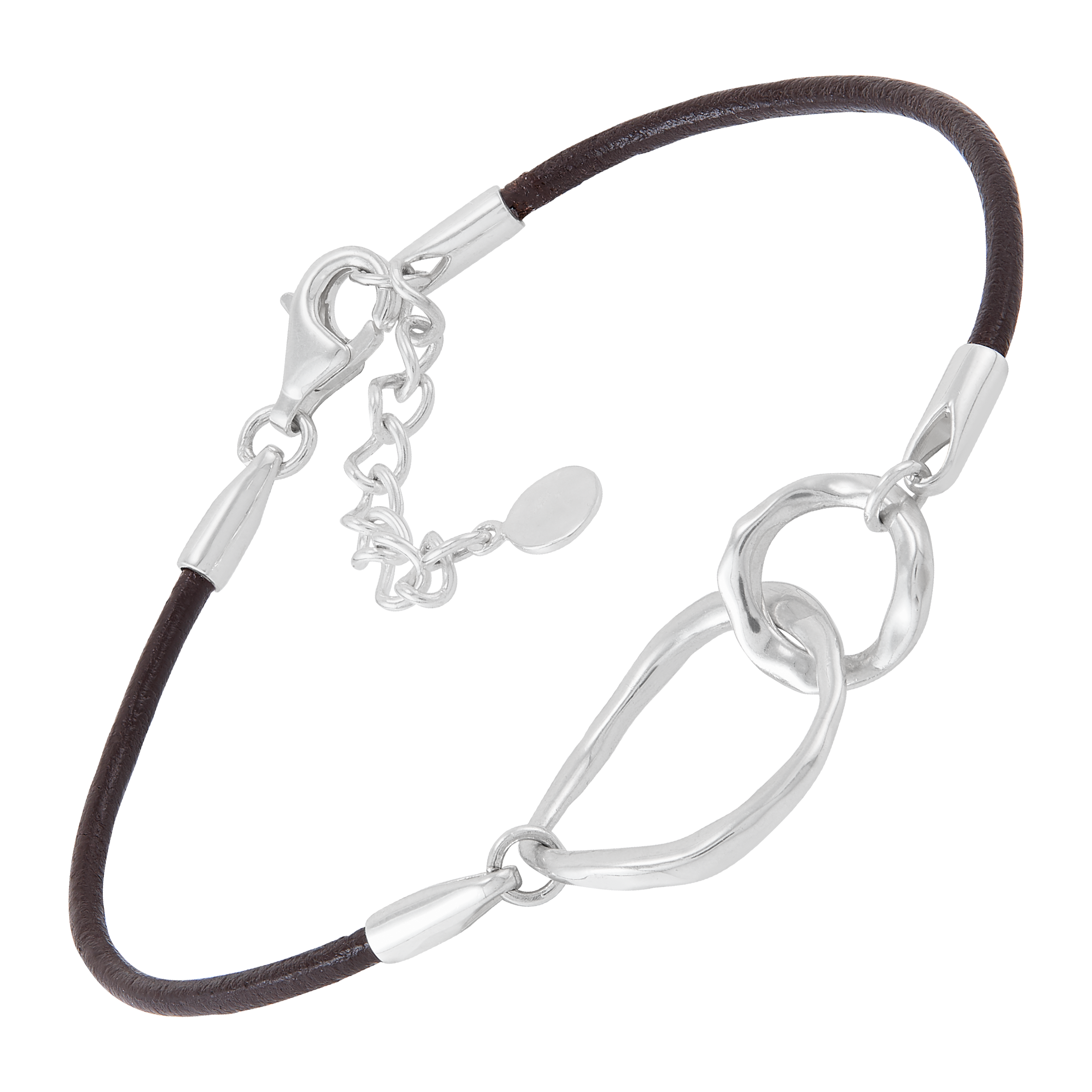 Silpada 'We Go Together' Sterling Silver Leather Bracelet, 7" + 1"