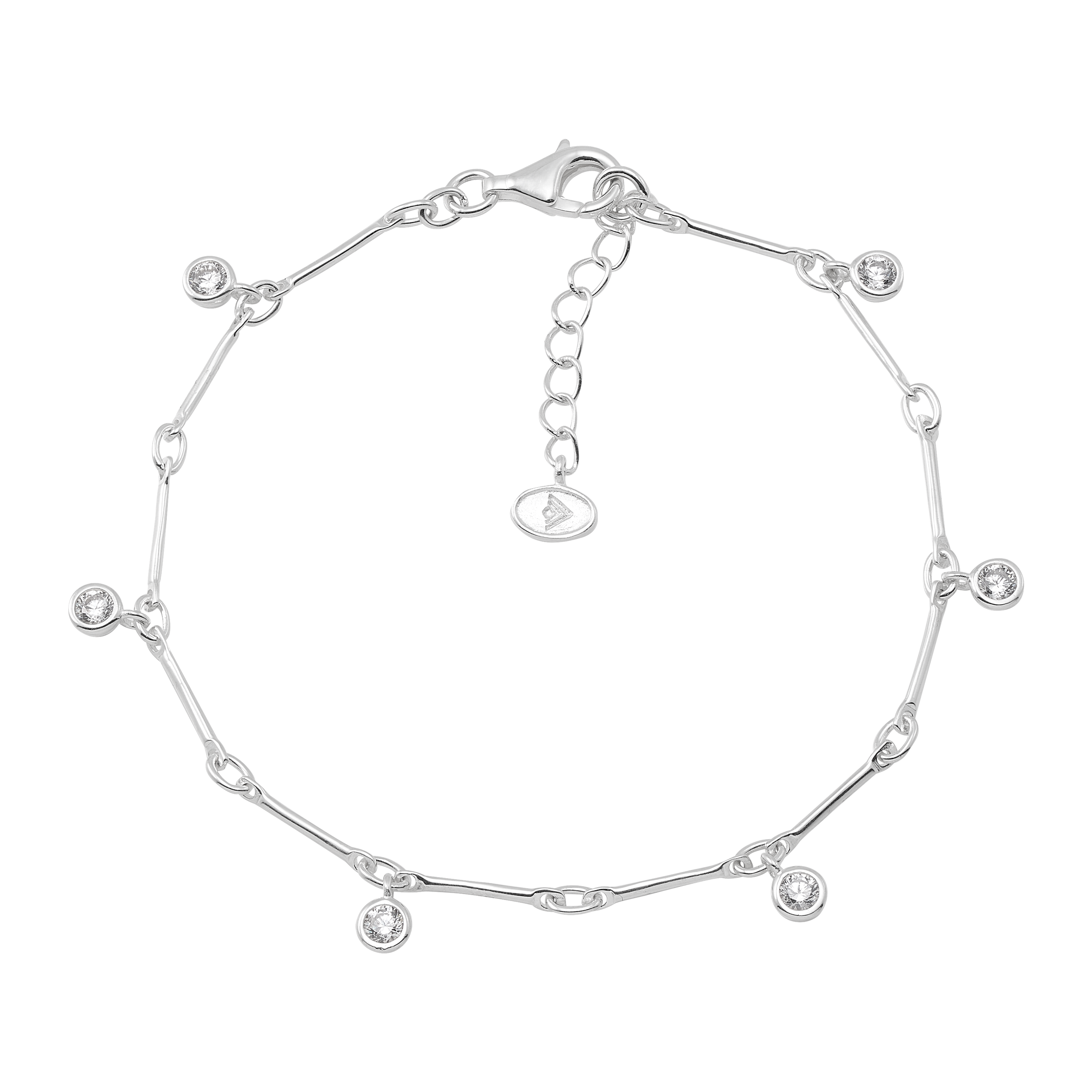 Silpada 'Snowfall' Sterling Silver White Cubic Zirconia Bracelet, 7.5" + 1"