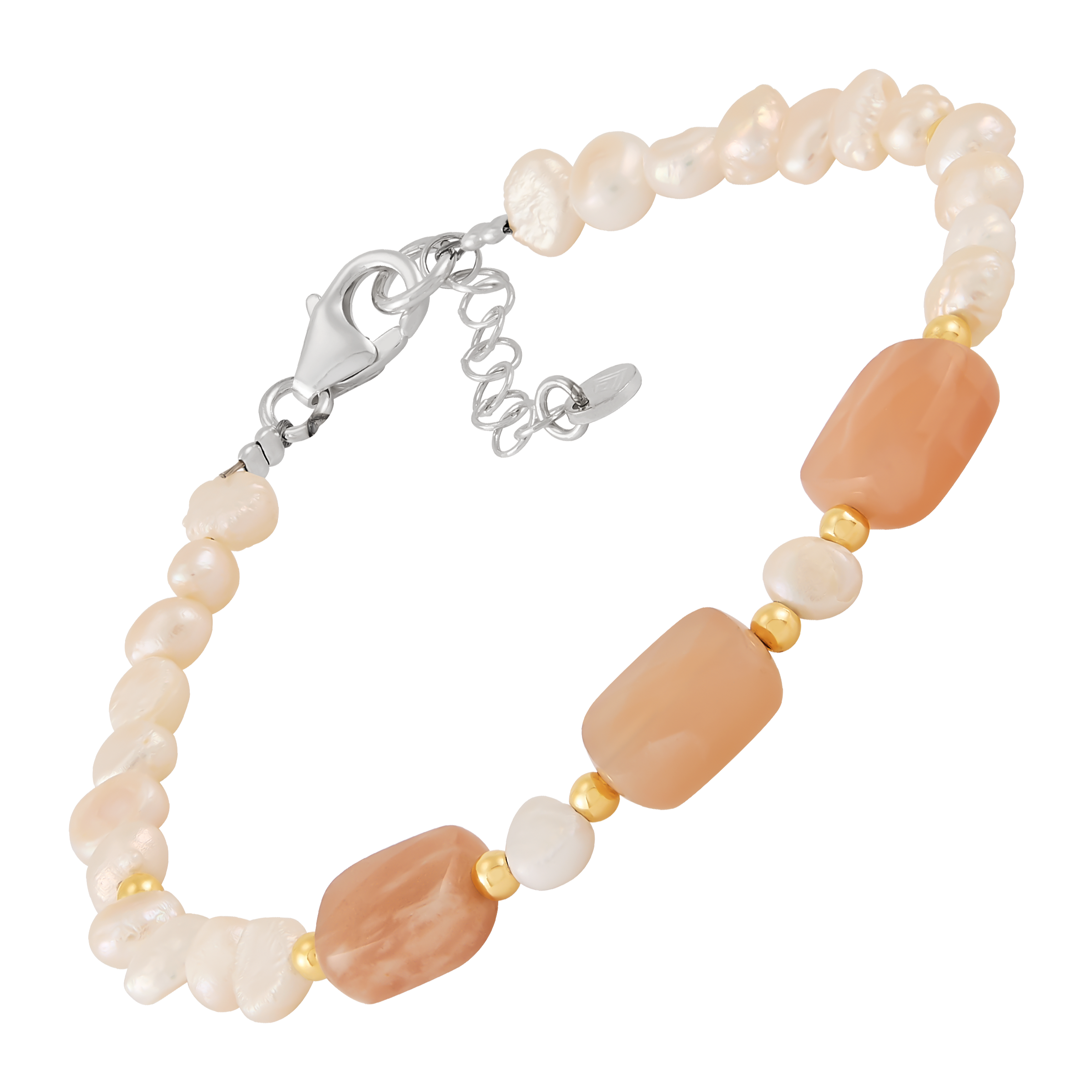 Silpada 'Peachy Keen' Silver and 14K Gold Plate Mixed Stones Bracelet