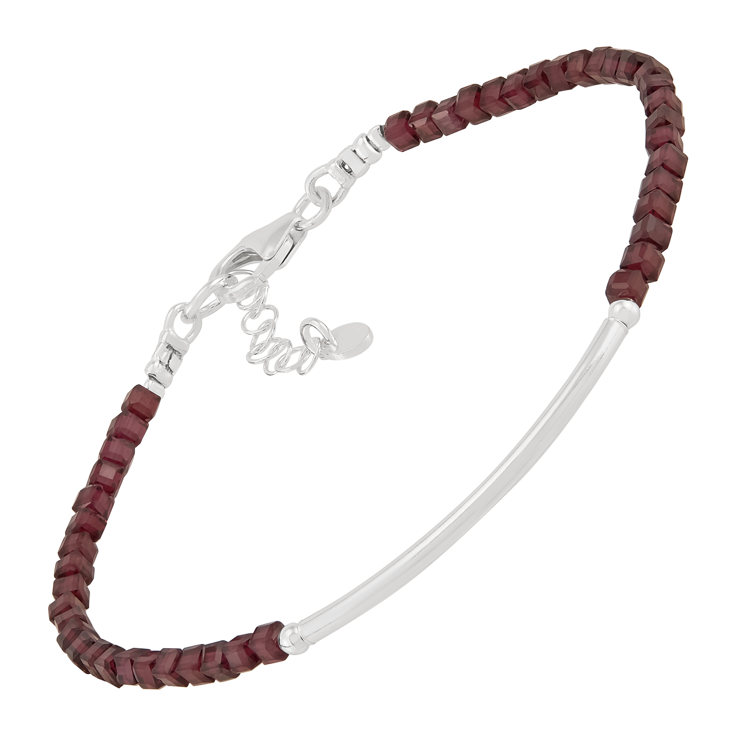 Silpada 'Merlot' Sterling Silver Red Garnet Bracelet, 7.5" + 1"