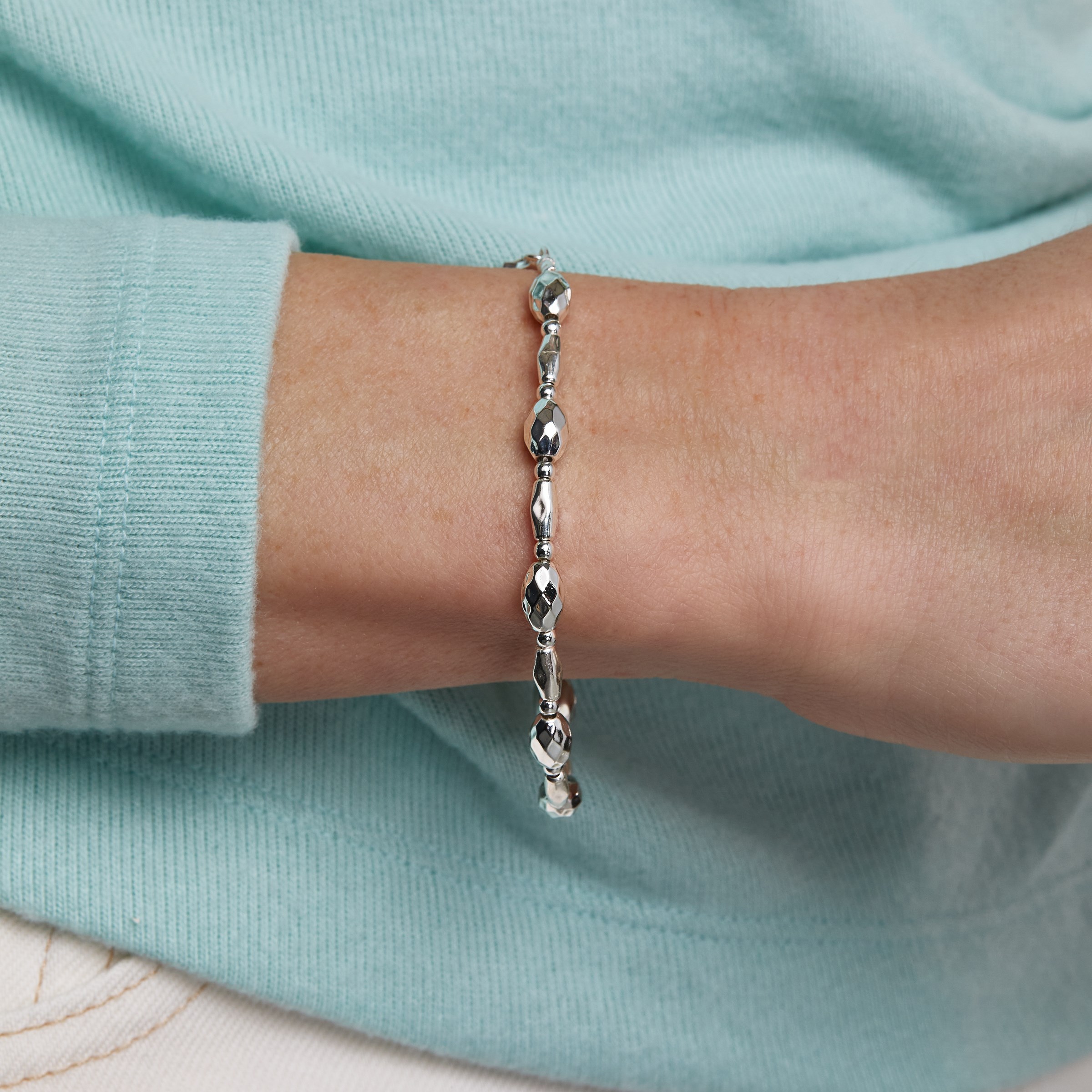 New Silpada 'Starlit' Sterling Silver Natural Hematite Bracelet, 7" + 1" product image view 5