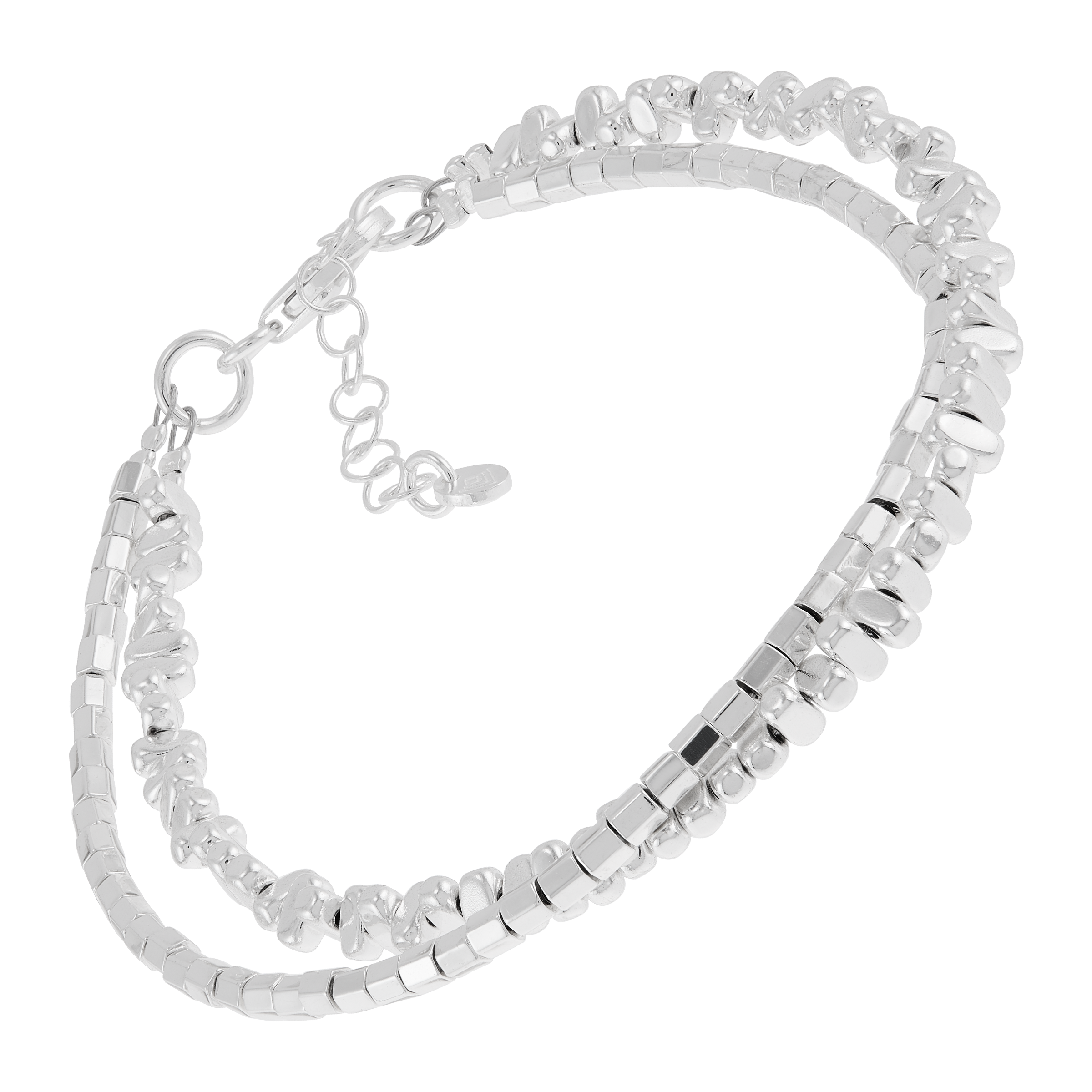 New Silpada 'Winter Bloom' Sterling Silver Natural Hematite Bracelet, 7.25" + 1" main product image
