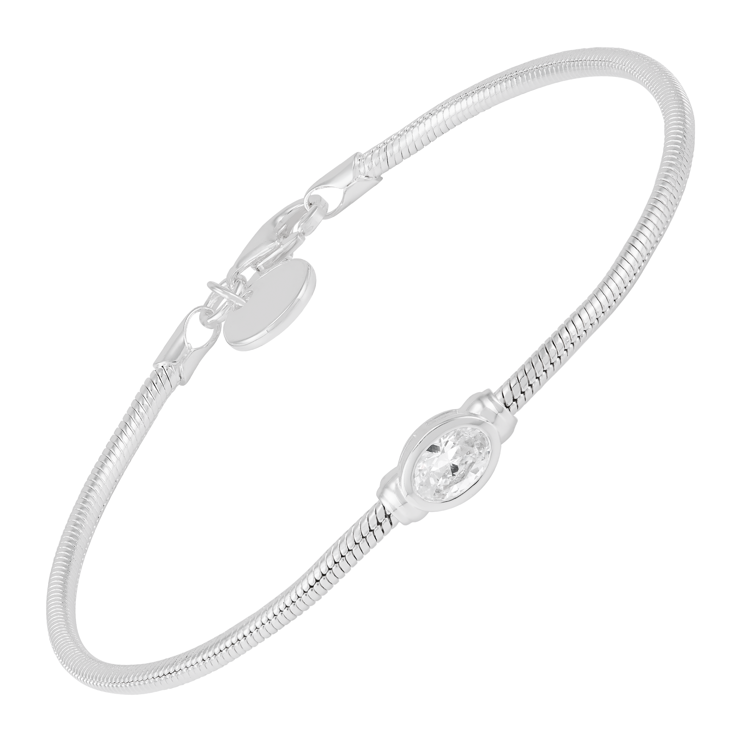 Silpada 'Genteel' Sterling Silver White Cubic Zirconia Bracelet, 7.25"