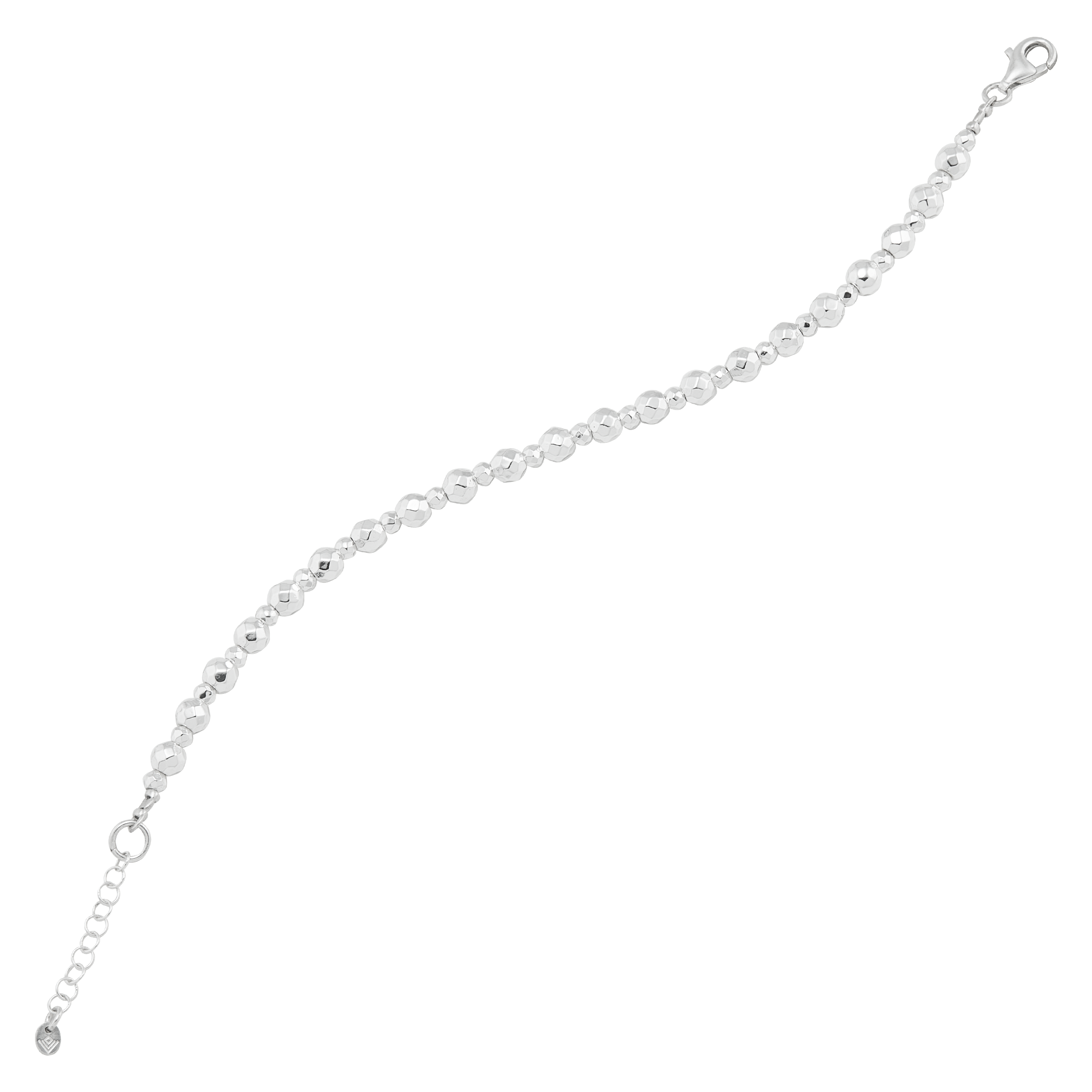 New Silpada 'Mirrorball' Sterling Silver Hematite Bracelet, 7.5" + 1" product image view 2