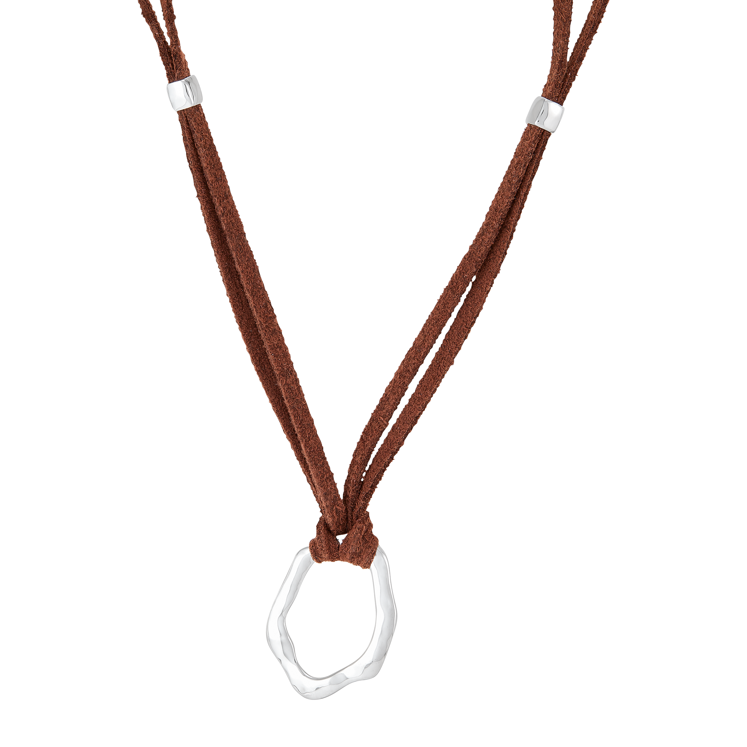 Silpada 'Dawn Kissed' Sterling Silver Leather Pendant Necklace, 18" + 2"