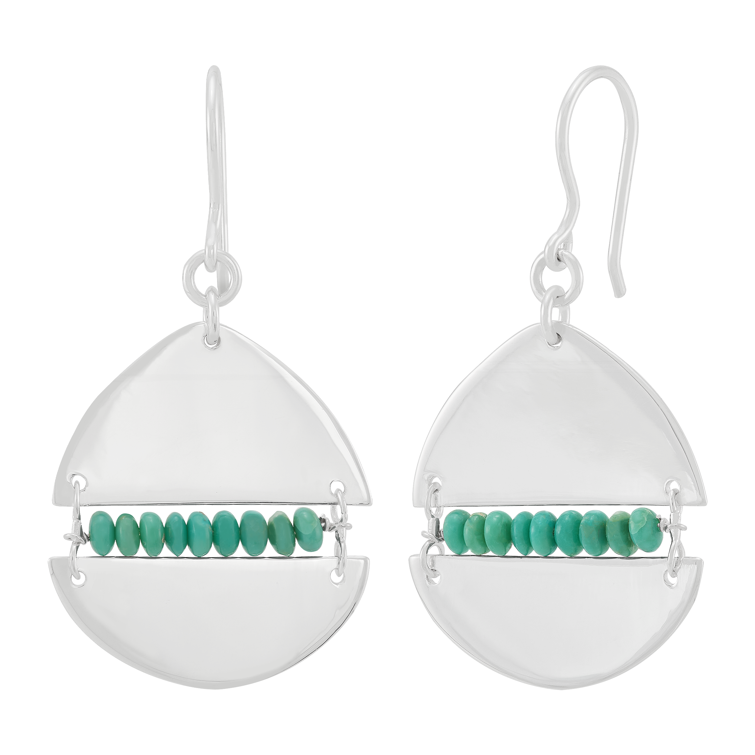 Silpada 'Calm Divide' Sterling Silver Natural Teal Turquoise Drop Earrings