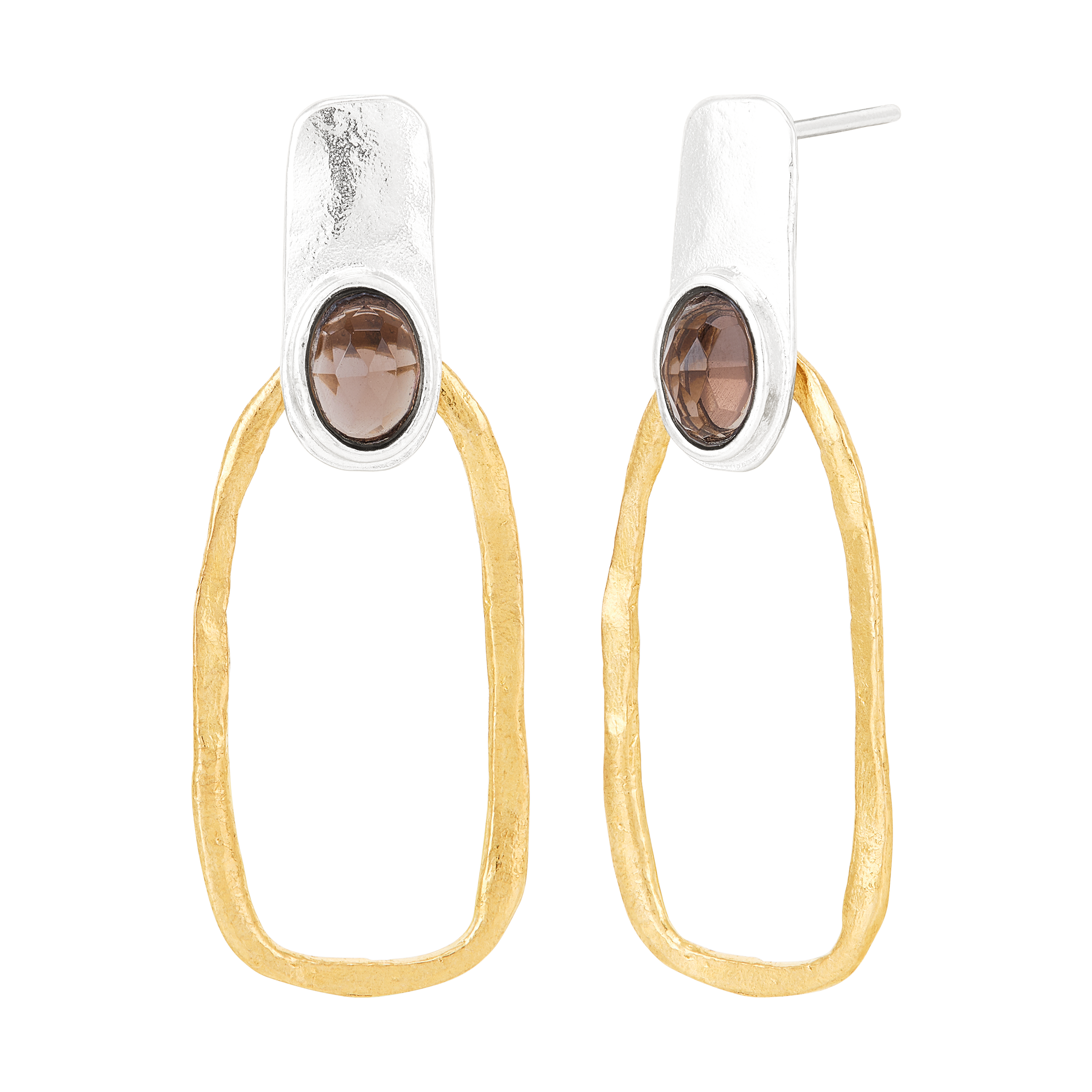 Silpada 'Daylight' Sterling Silver and Brass Natural Smoky Quartz Drop Earrings