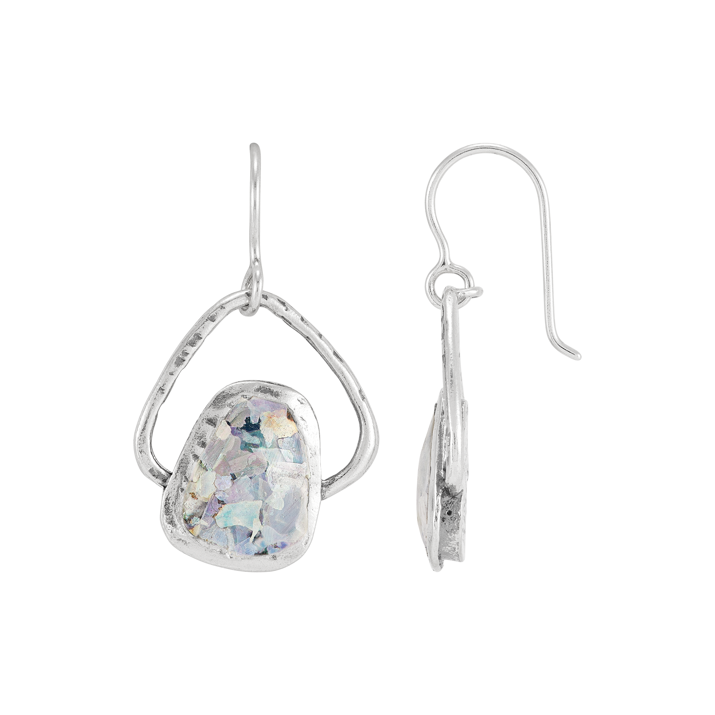 Silpada Under Glass Sterling Silver Roman Glass Drop Earrings