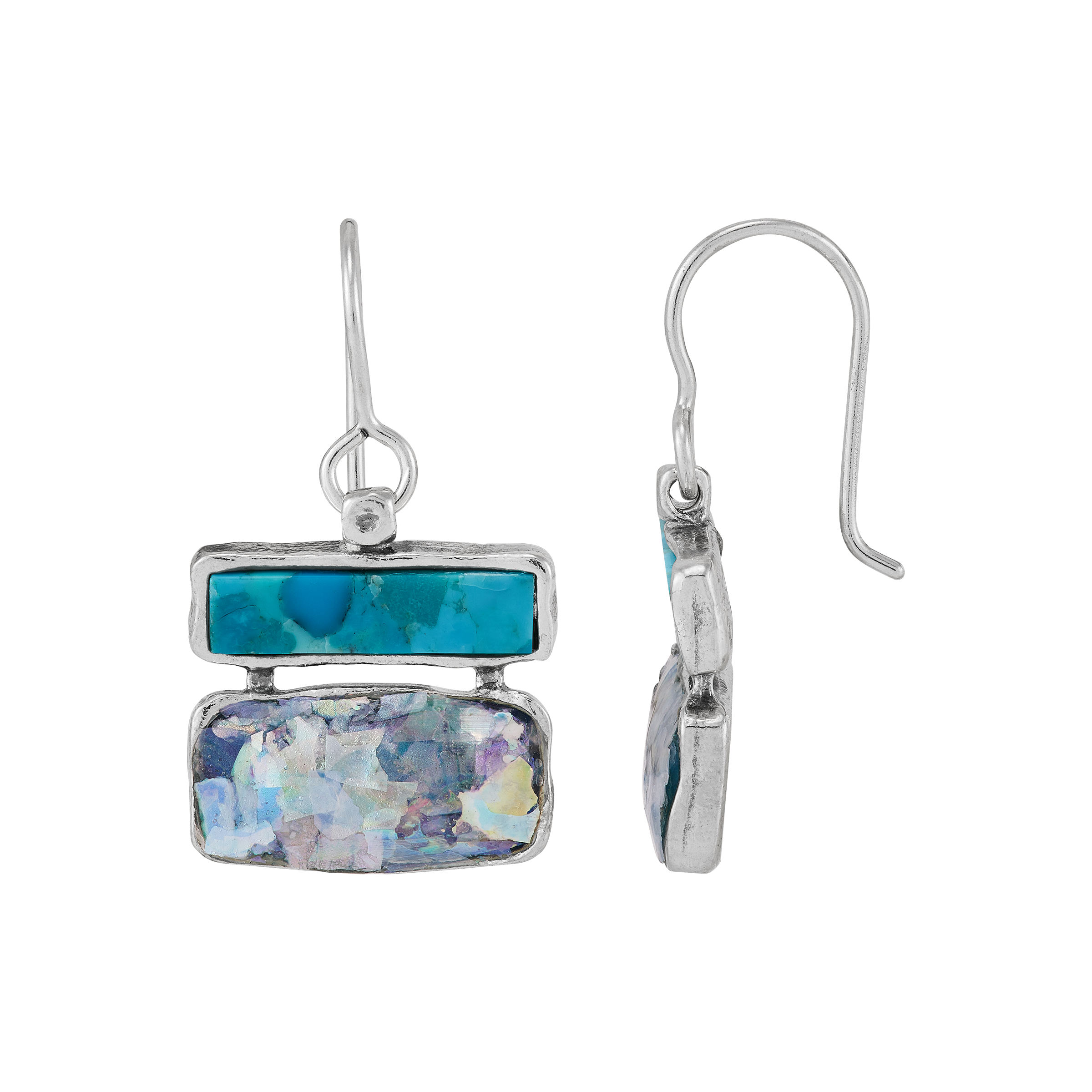 Silpada 'Caesarea' Roman Glass Drop Earrings in Sterling Silver