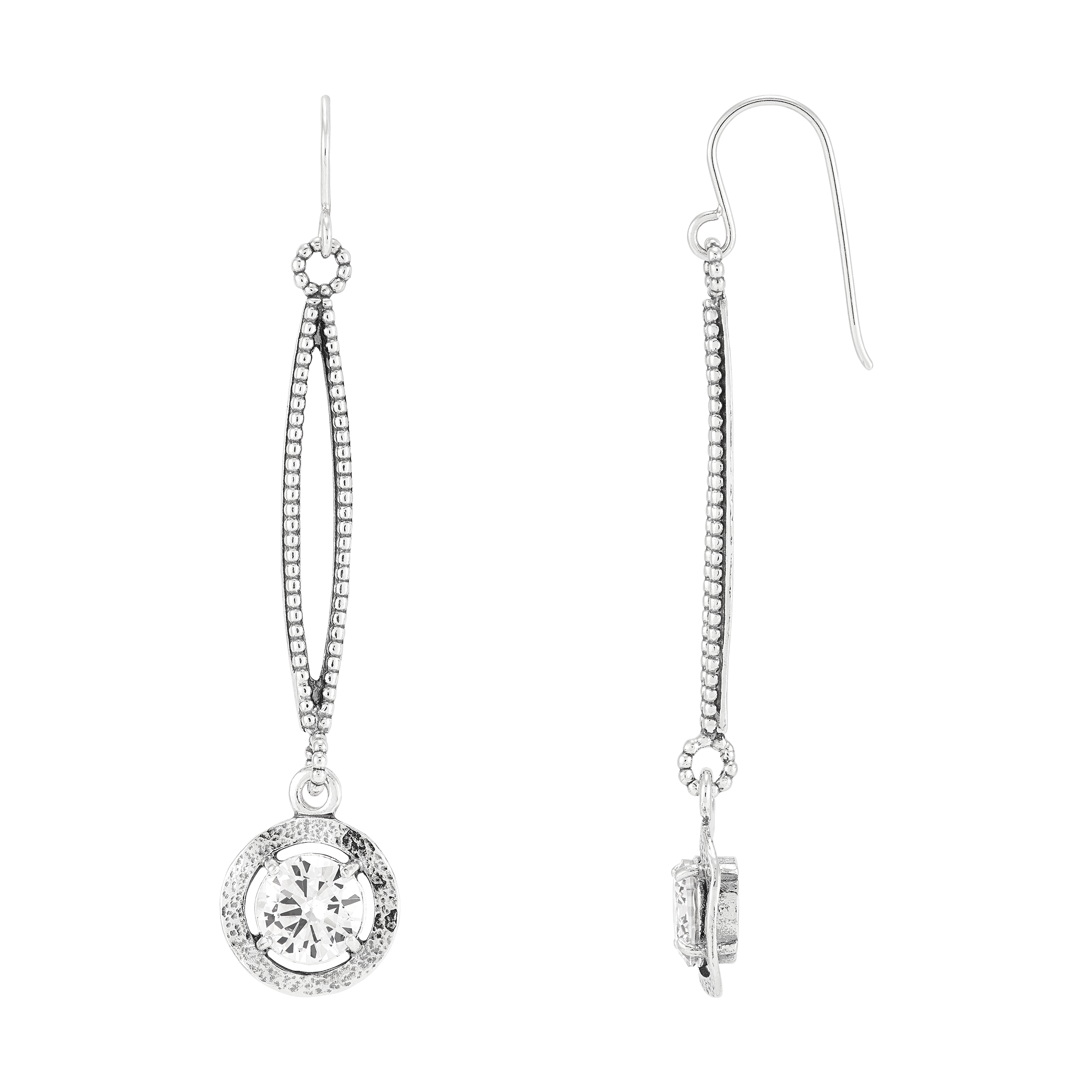 ★ENGBROX★ [silver925] glint cubic earring Silpada 'Switching Angles' Sterling Silver Cubic Zirconia
