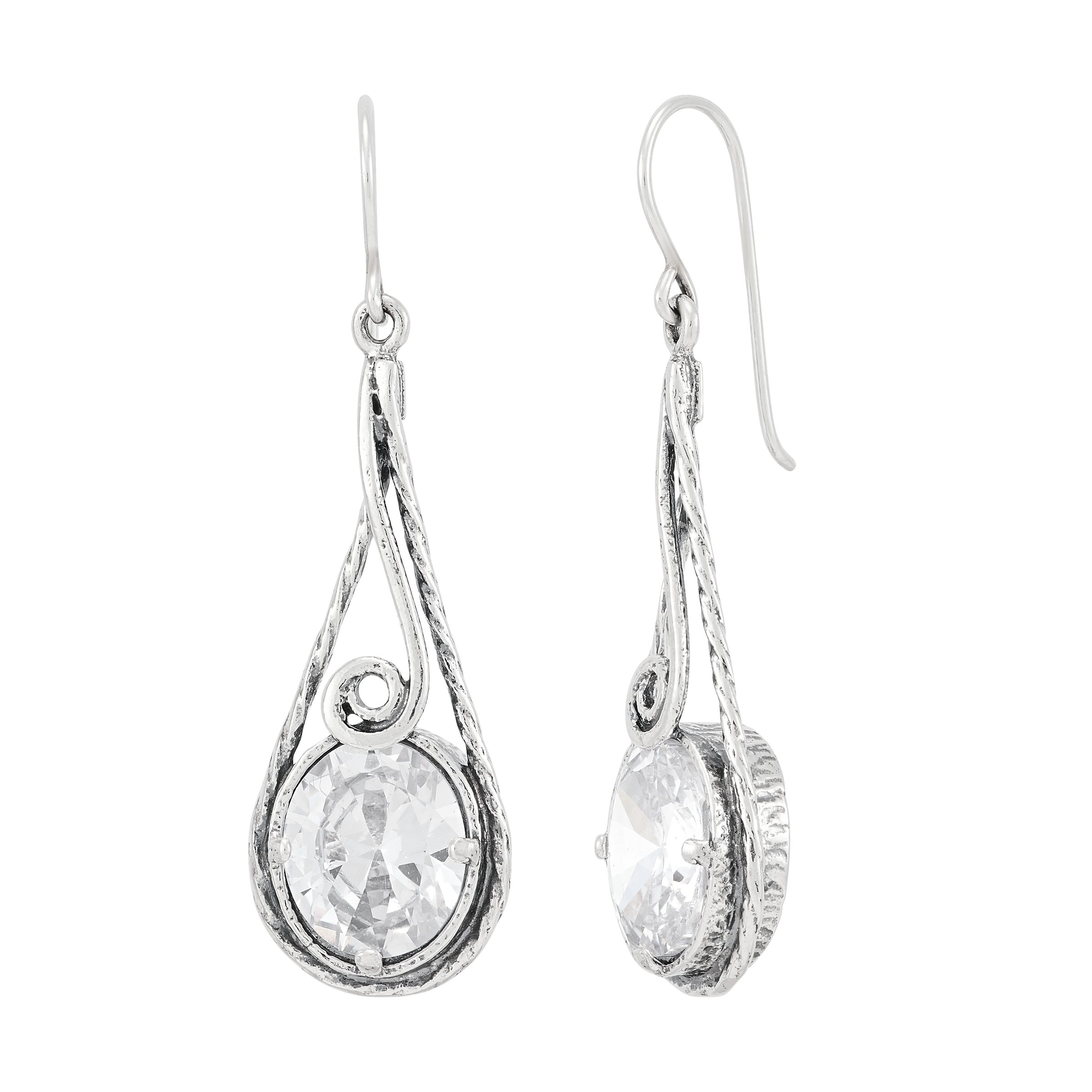 Silpada 'Stay Fancy' Sterling Silver White Cubic Zirconia Drop Earrings