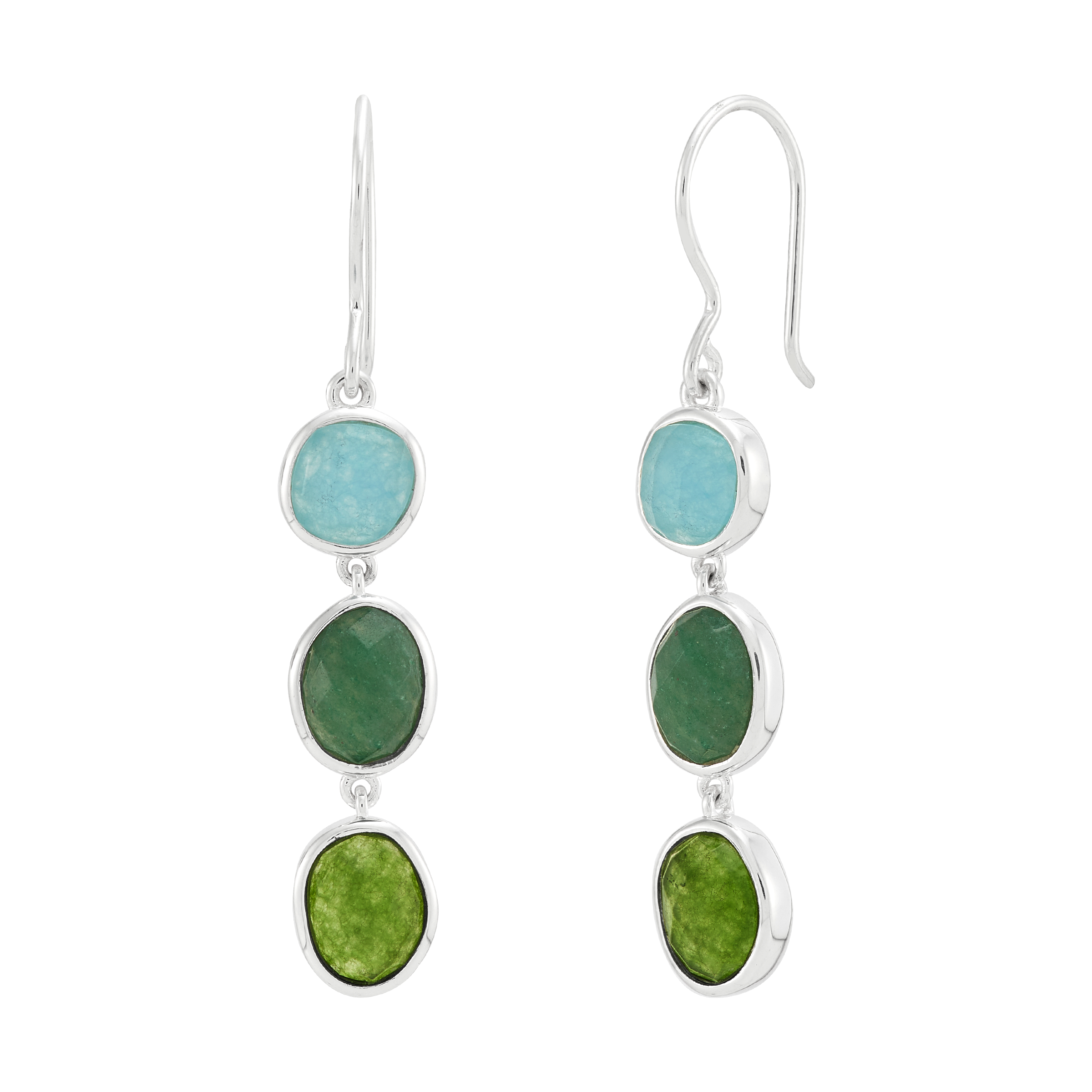 Silpada 'Let Things Grow' Silver Natural Aventurine and Quartz Drop Earrings