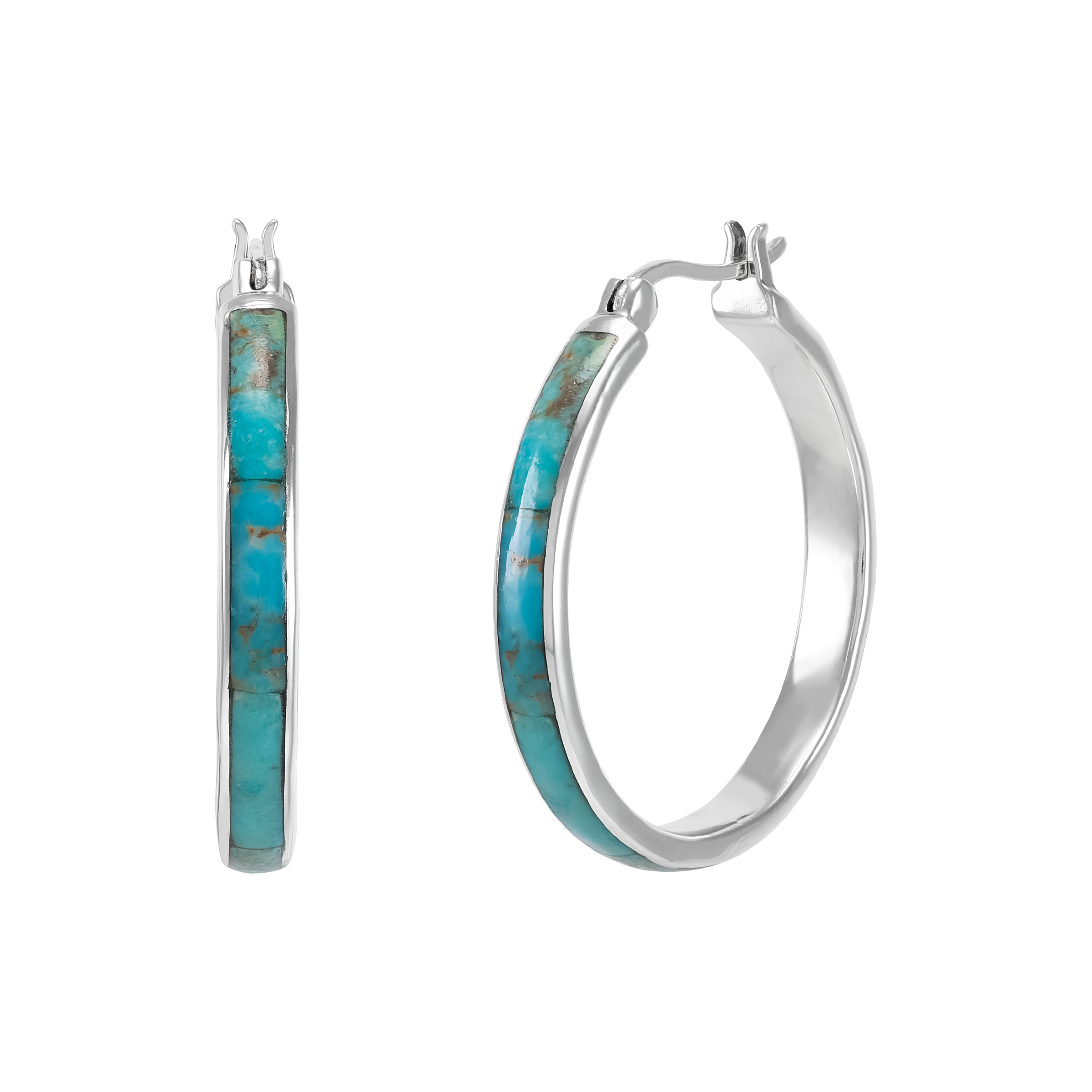 Silpada 'Beginner's Luck' Sterling Silver Compressed Teal Turquoise Earrings