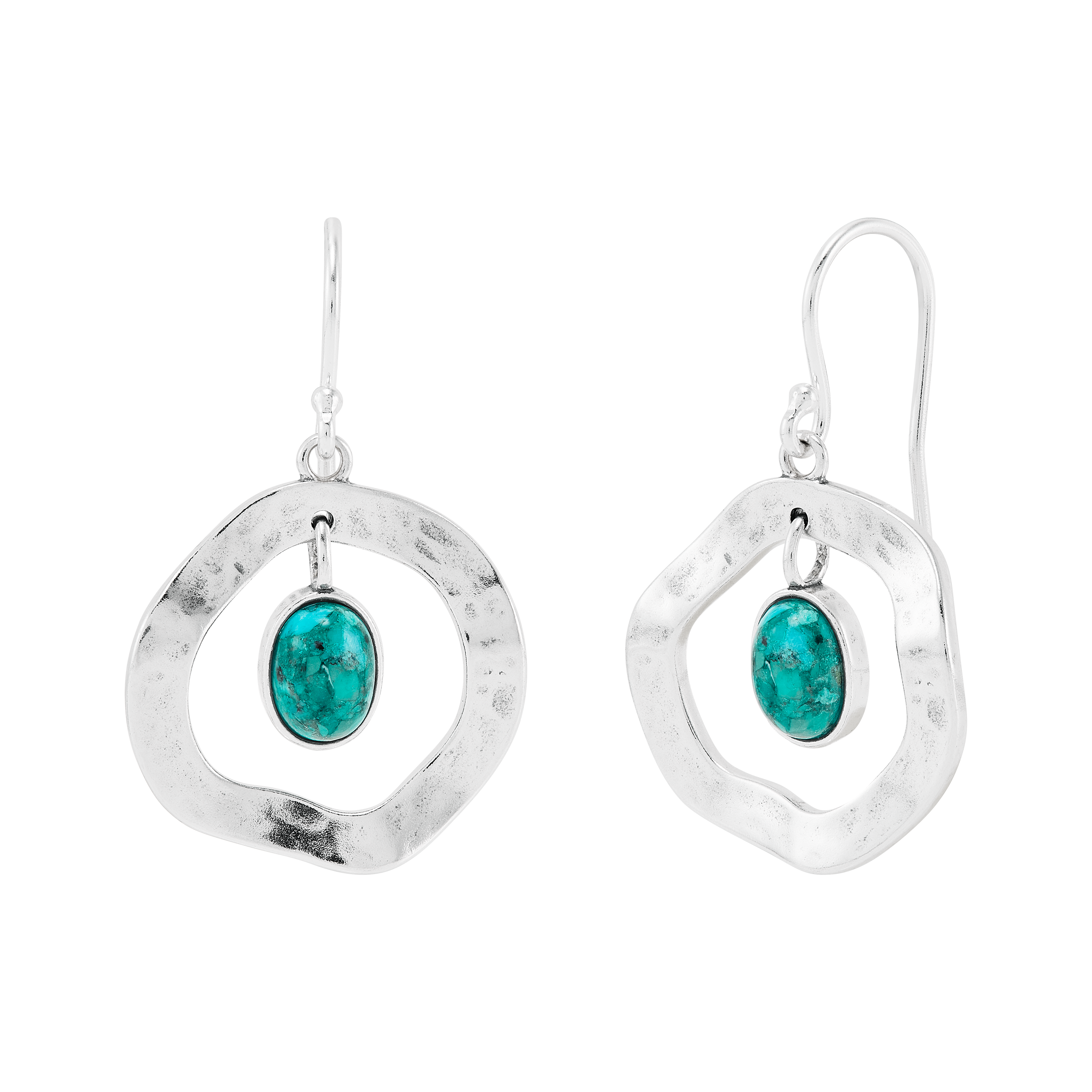 Silpada 'Pin The Dart' Sterling Silver Compressed Turquoise Drop Earrings