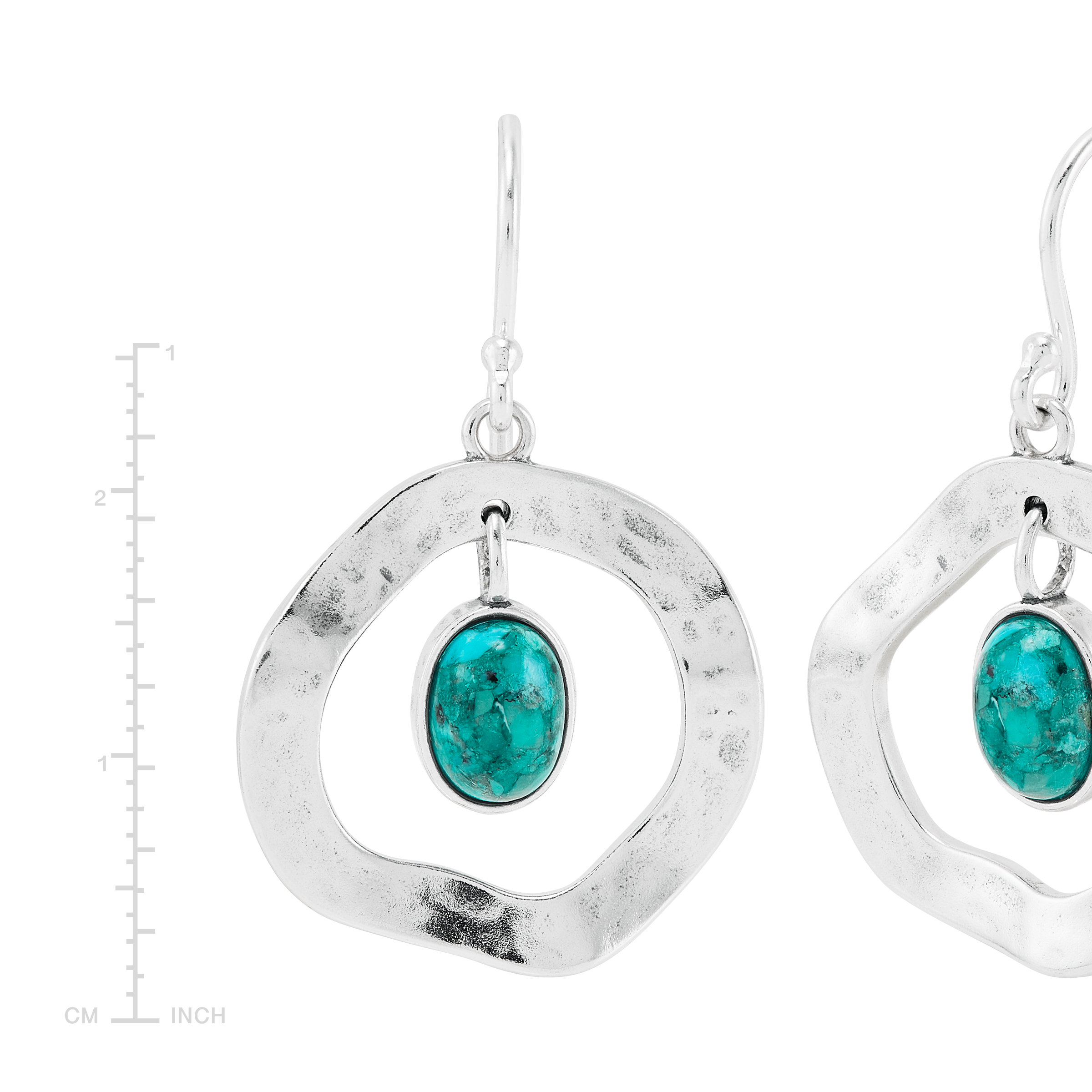 New Silpada 'Pin The Dart' Sterling Silver Compressed Turquoise Drop Earrings detailed image 4