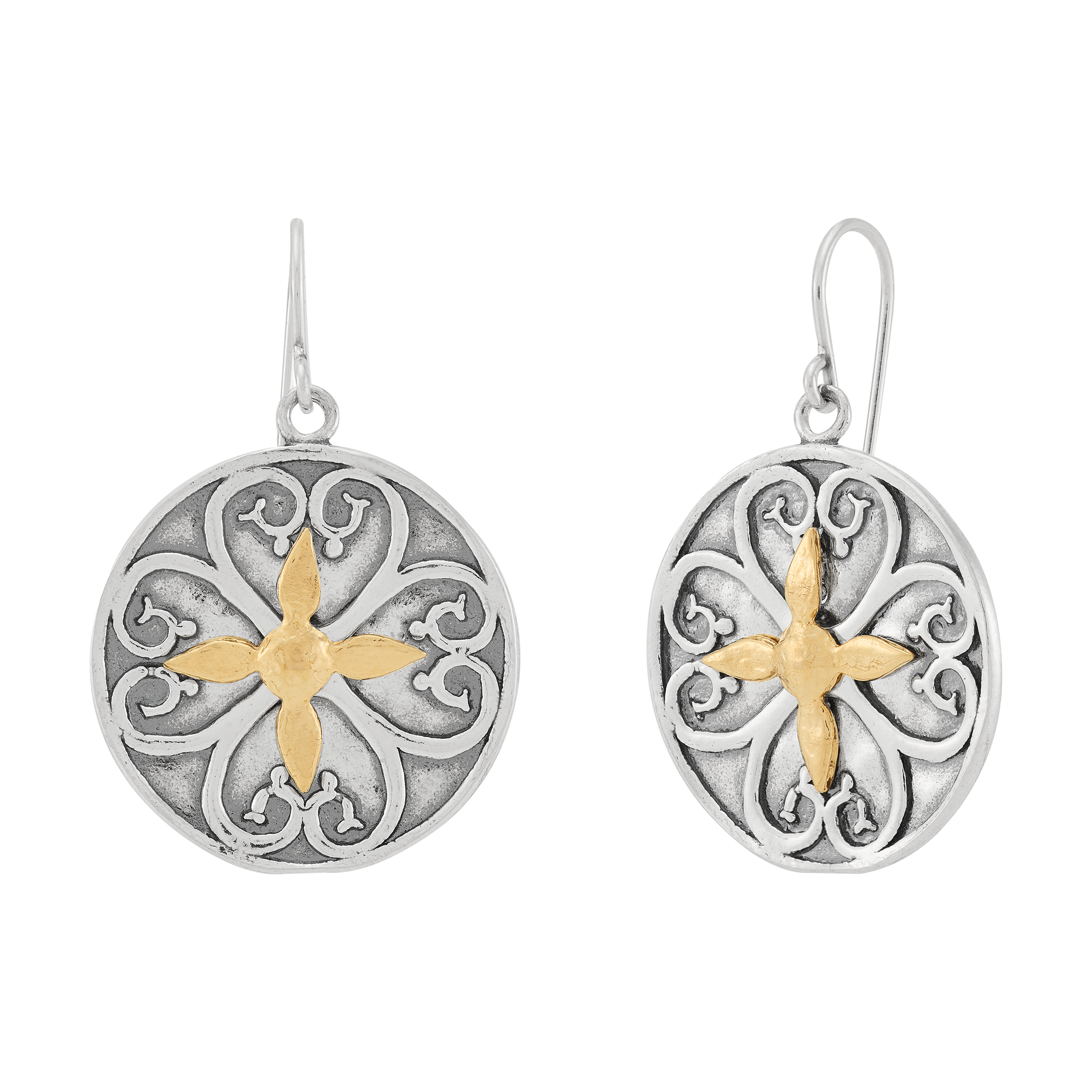 Silpada 'Golden Flourish' Sterling Silver with 14K Yellow Gold Plating Earrings