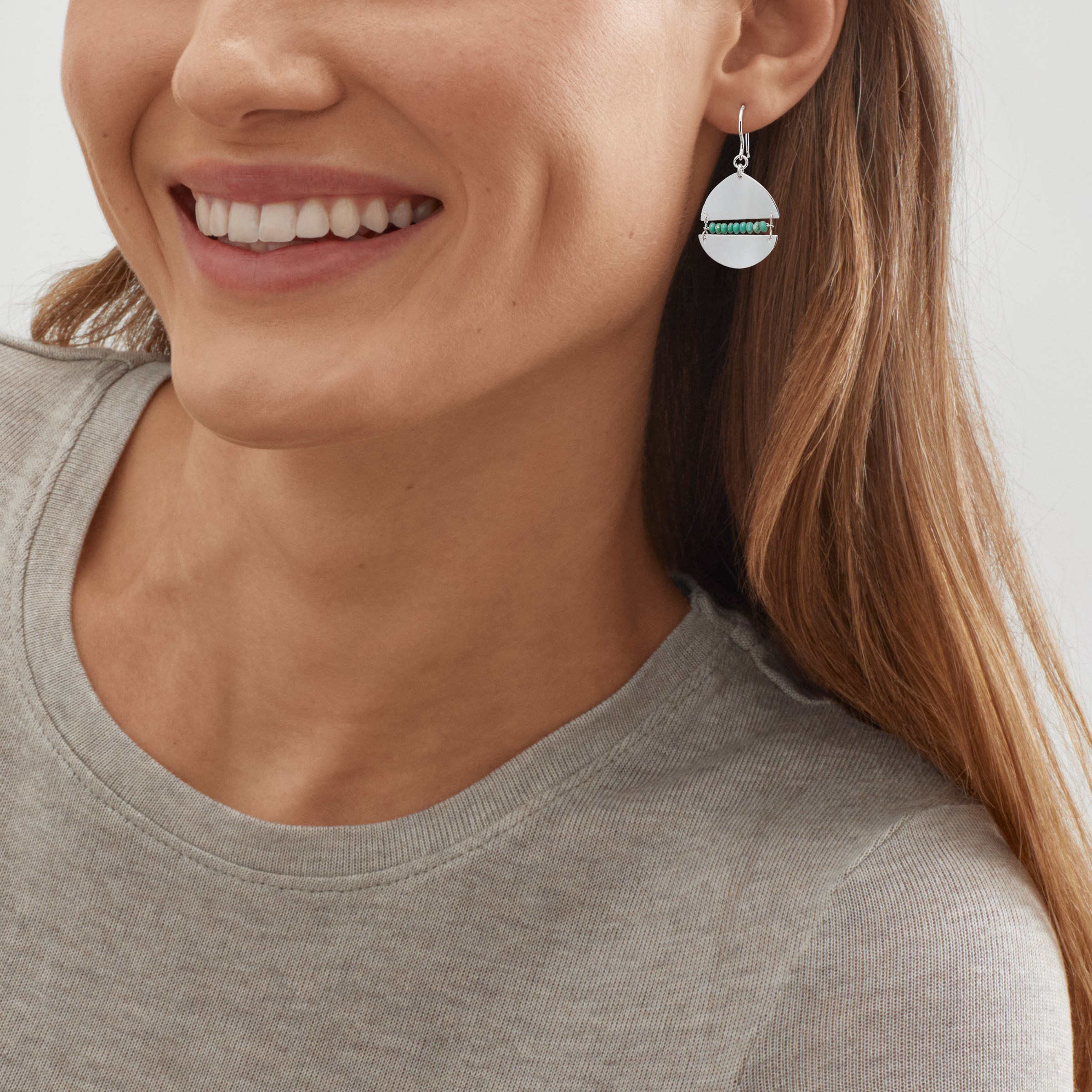 New Silpada 'Calm Divide' Sterling Silver Natural Teal Turquoise Drop Earrings detailed image 3