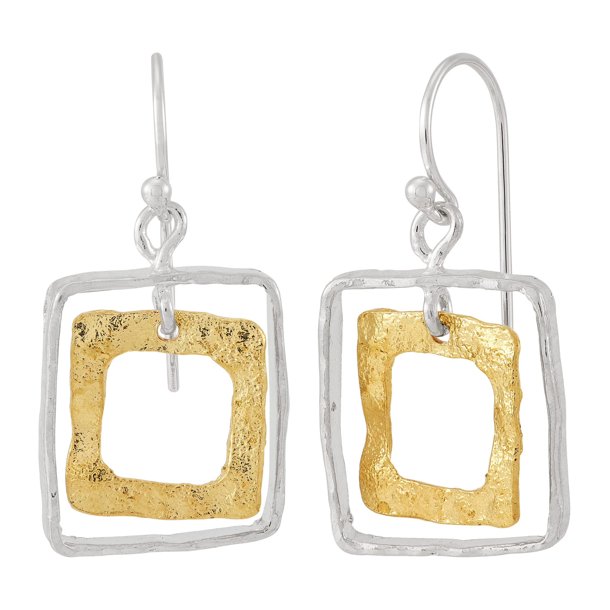 Silpada 'Sun Flecked' Sterling Silver and Brass Drop Earrings