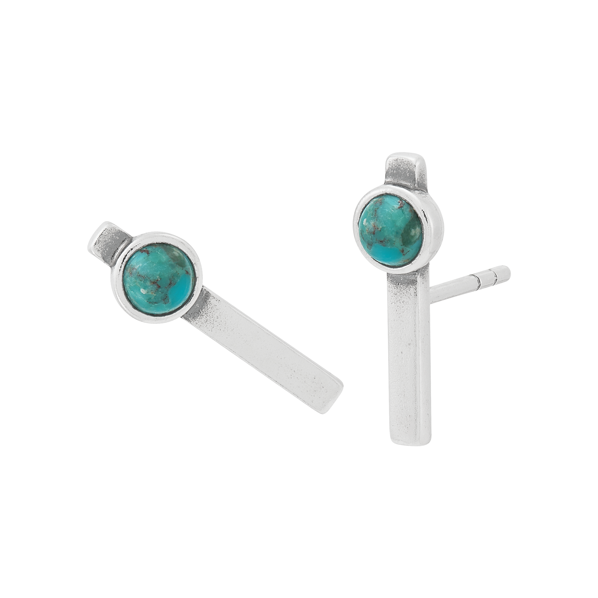 Silpada 'Silver Lining' Sterling Silver Compressed Teal Turquoise Stud Earrings