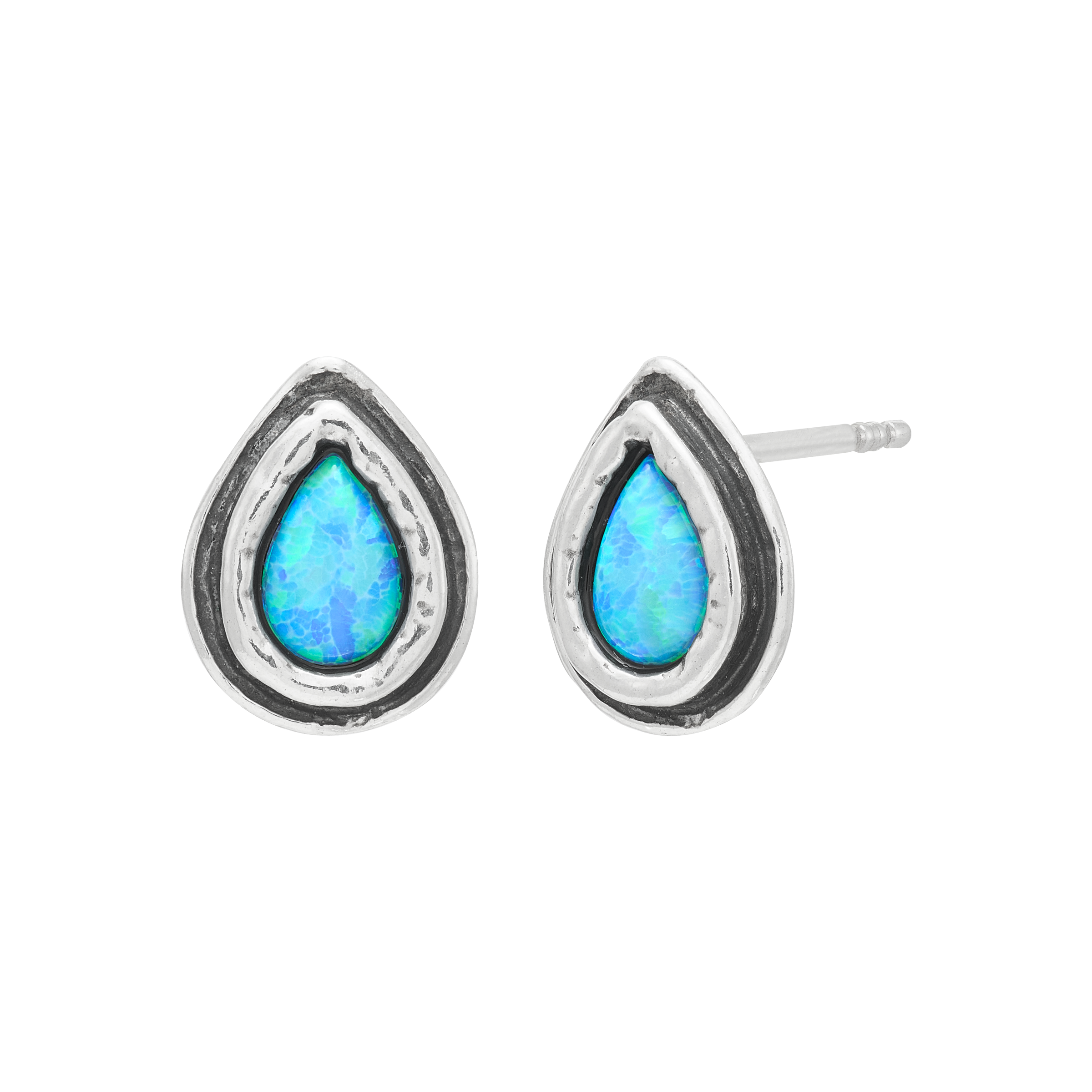 Silpada 'Rain Reverie' Sterling Silver Blue Opal Dainty Stud Earrings