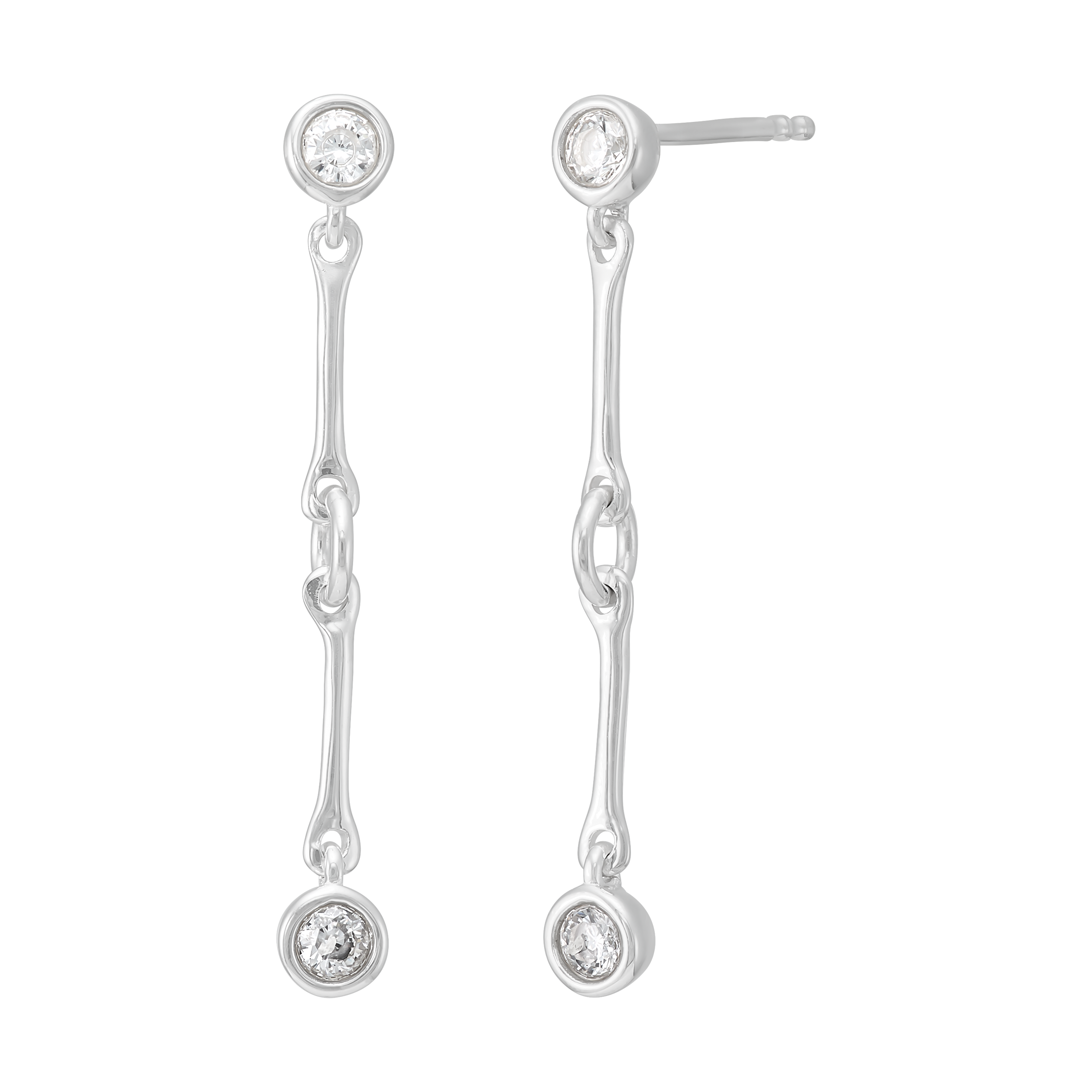 Silpada 'Snowfall' Sterling Silver White Cubic Zirconia Drop Earrings