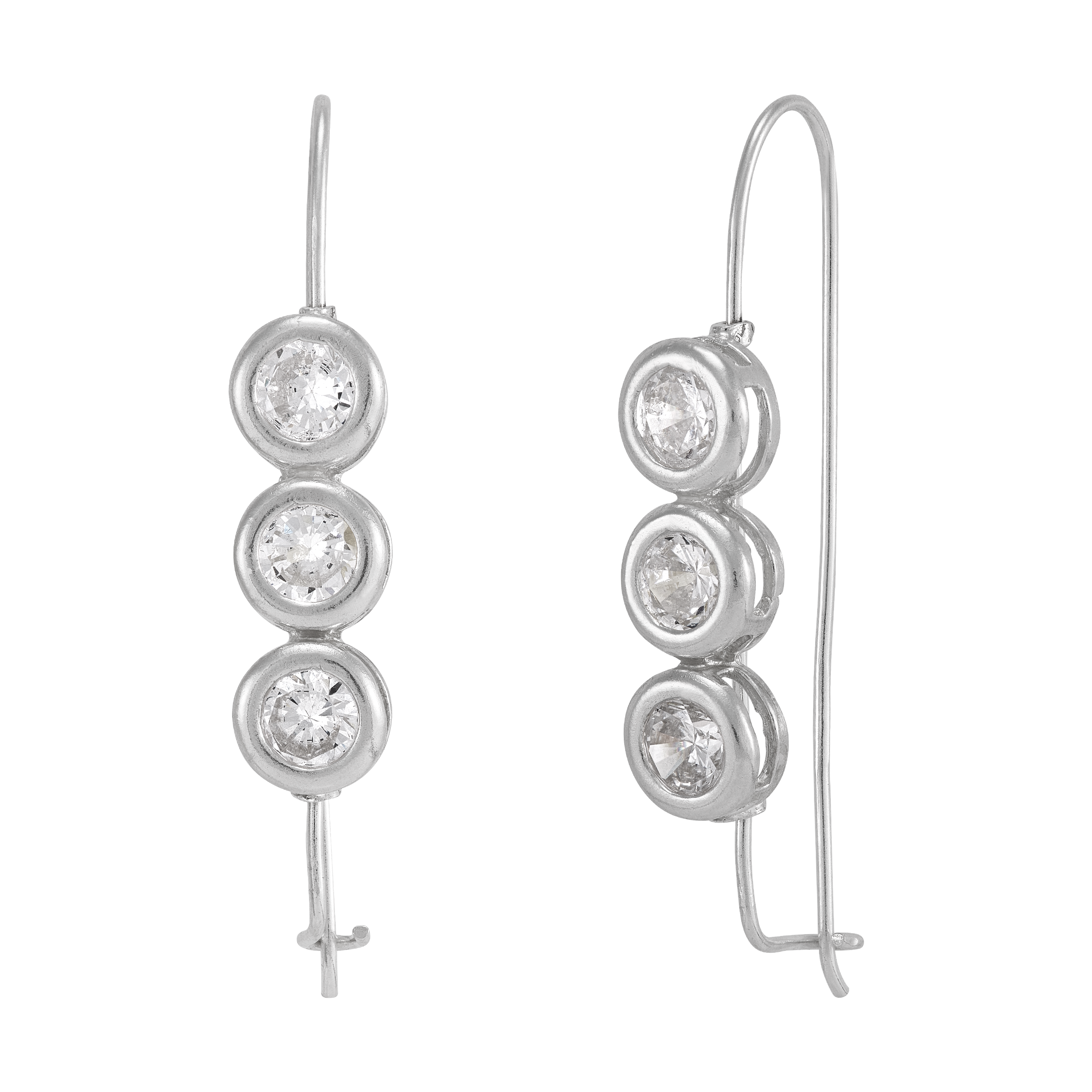 Silpada 'Bright Bezel' Sterling Silver White Cubic Zirconia Drop Earrings