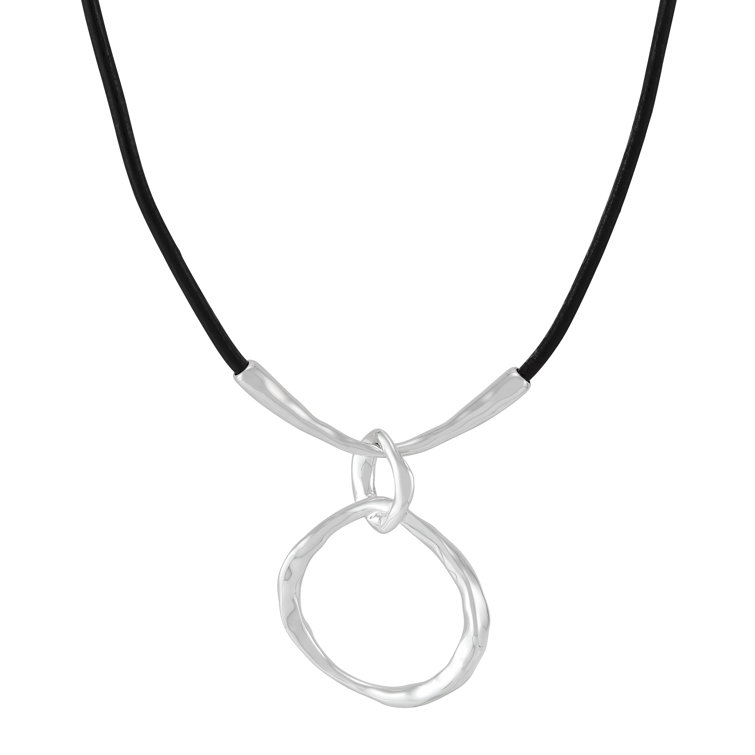 Silpada 'We Go Together' Sterling Silver Leather Pendant Necklace, 17" + 2"