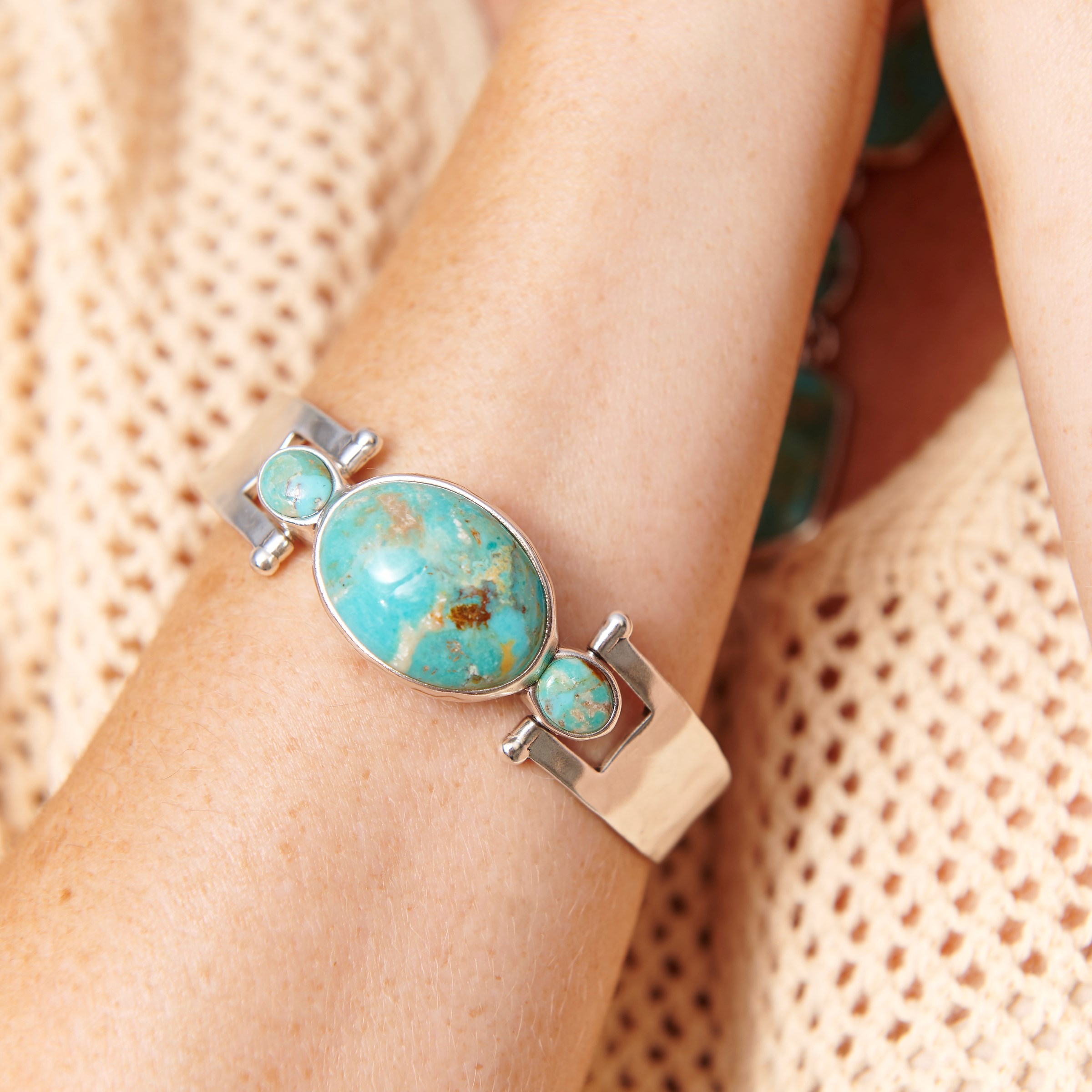 Silpada El Rio Sterling Silver Turquoise Bangle Bracelet Silpada