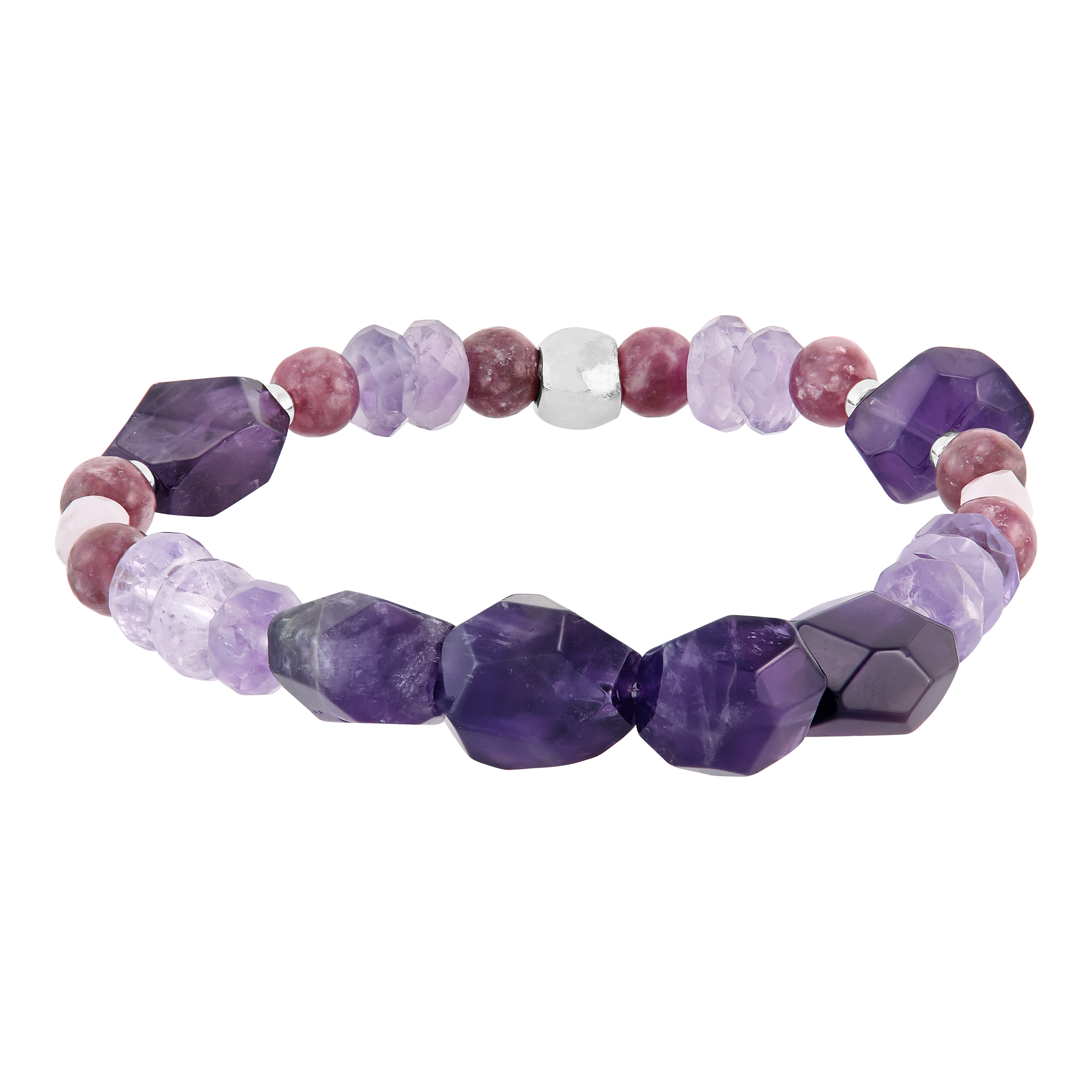 Silpada 'Lavender Garden' Sterling Silver Mixed Stones Stretch Bracelet, 6.75"
