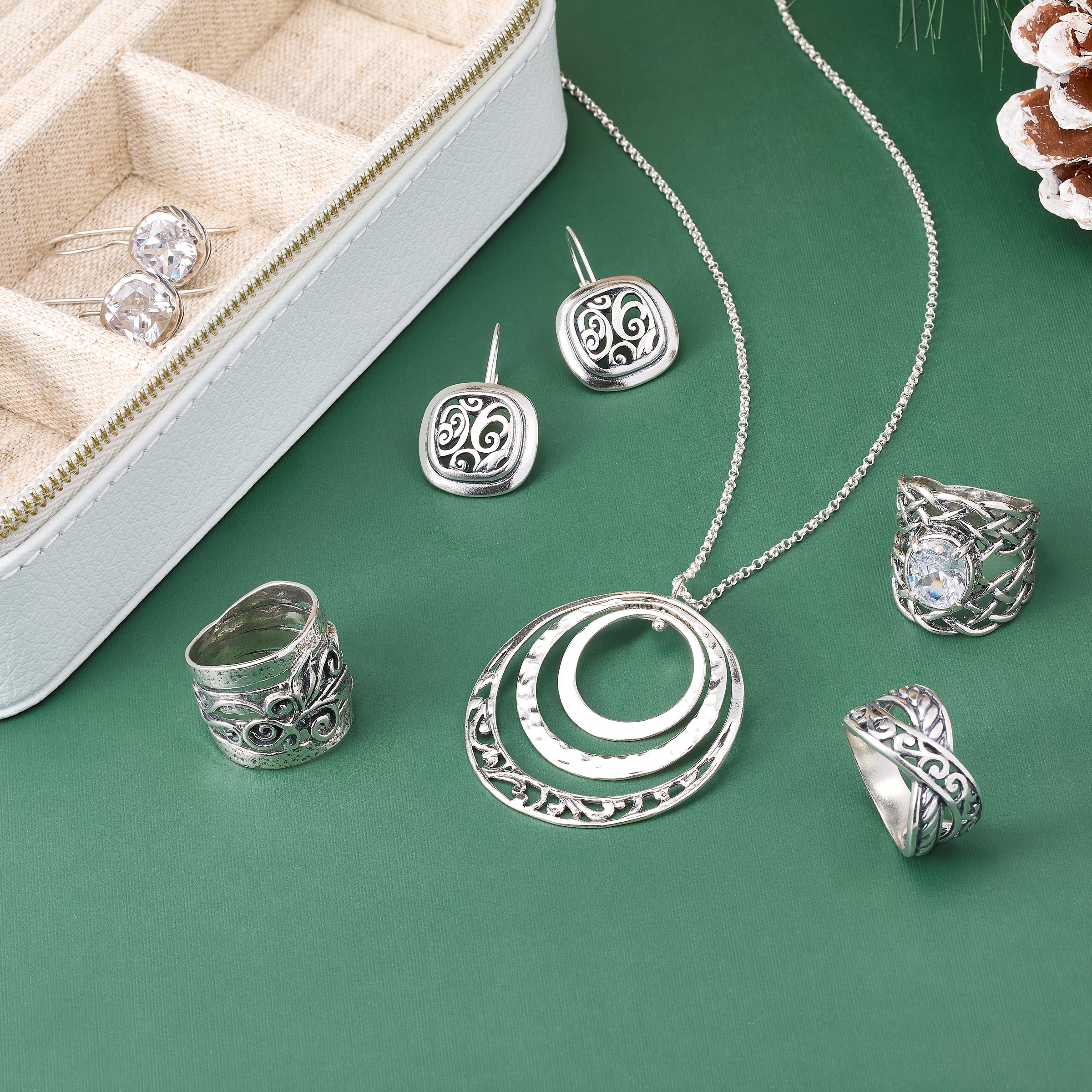 Silpada 'You're My Rock' Sterling Silver Cubic Zirconia Drop
