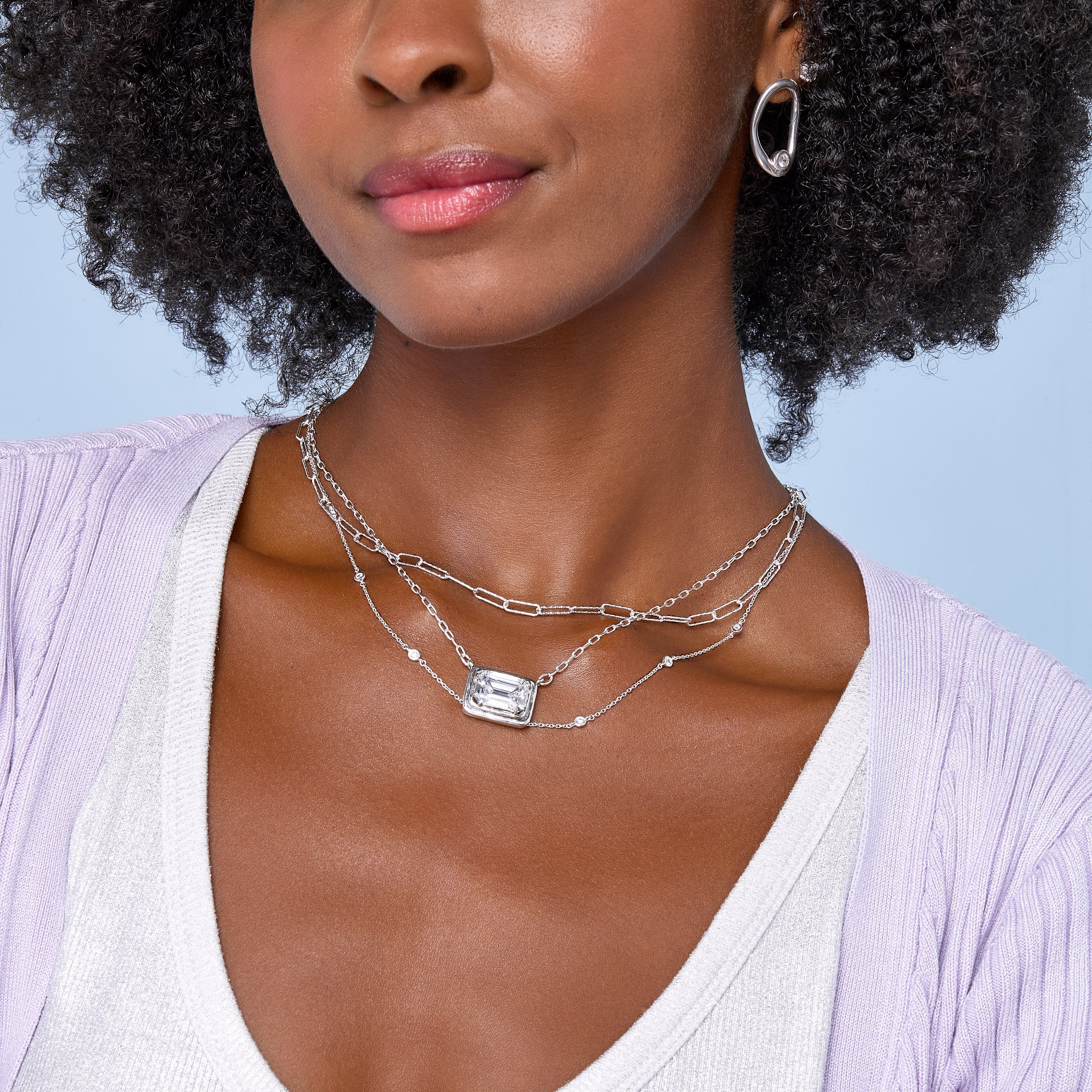 うめ 　90-1 Silpada 'On The Edge' Sterling Silver White Cubic Zirconia