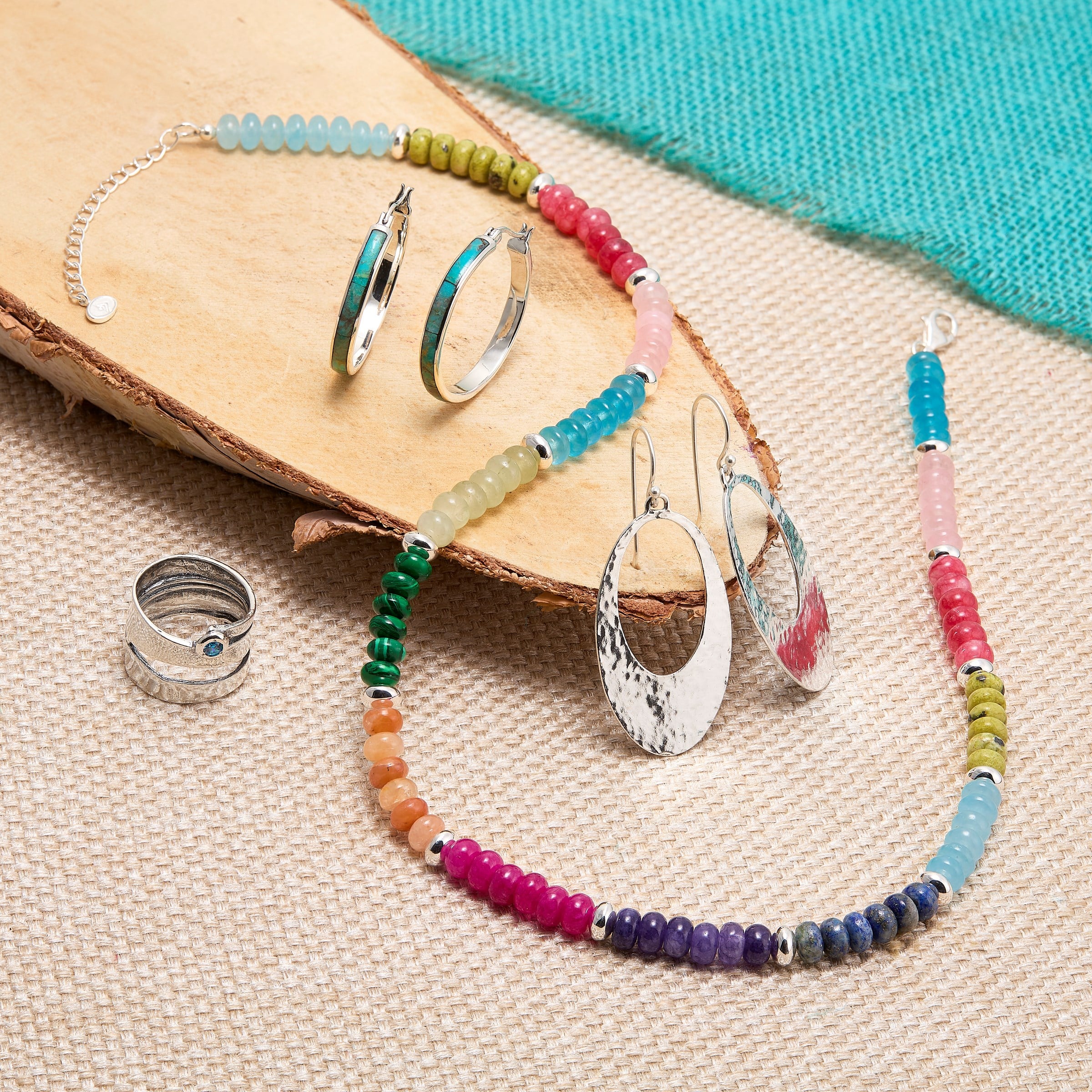 New Silpada 'Beginner's Luck' Sterling Silver Compressed Teal Turquoise Earrings detailed image 5