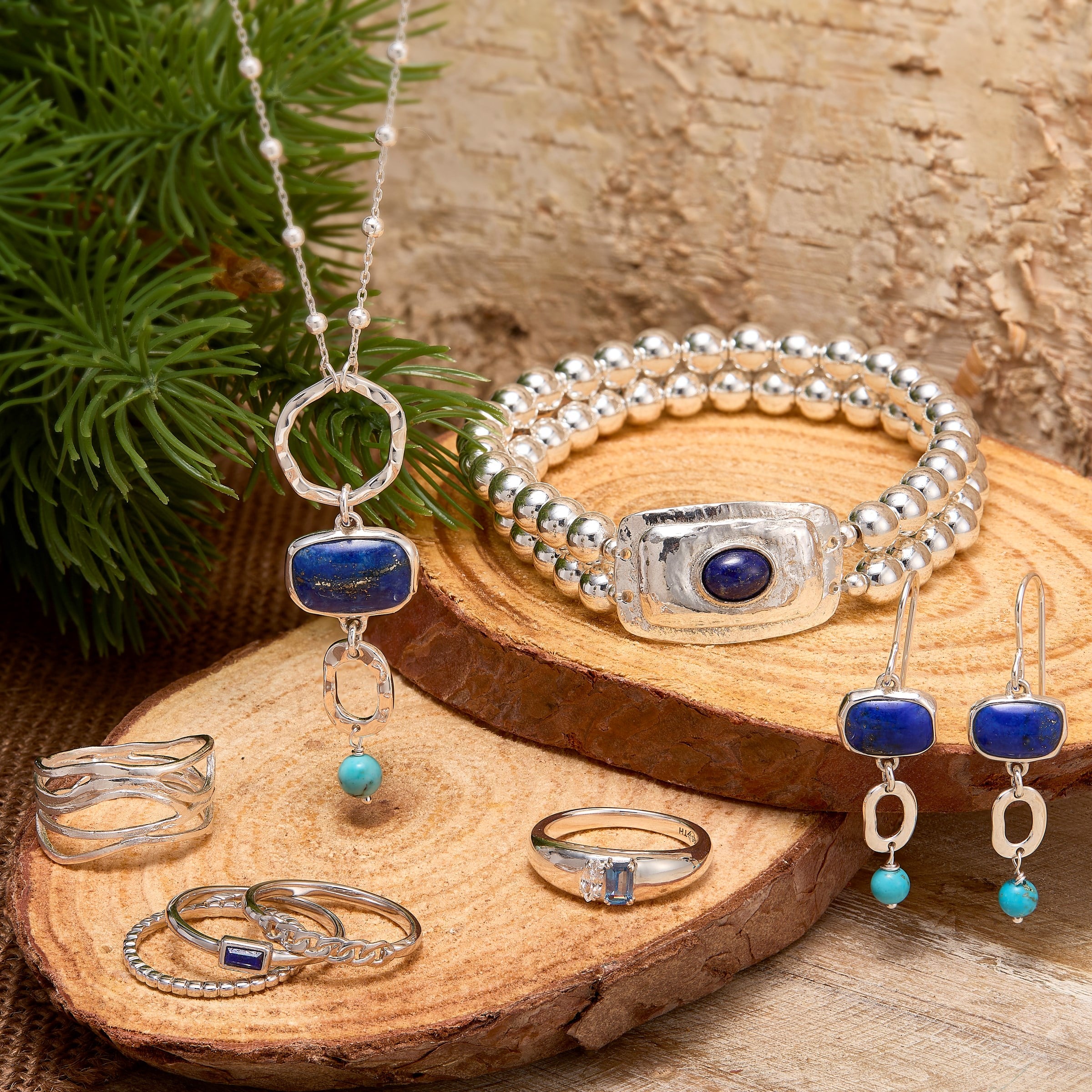 New Silpada 'Lunar Drift' Silver Natural Blue Lapis and Turquoise Drop Earrings detailed image 5