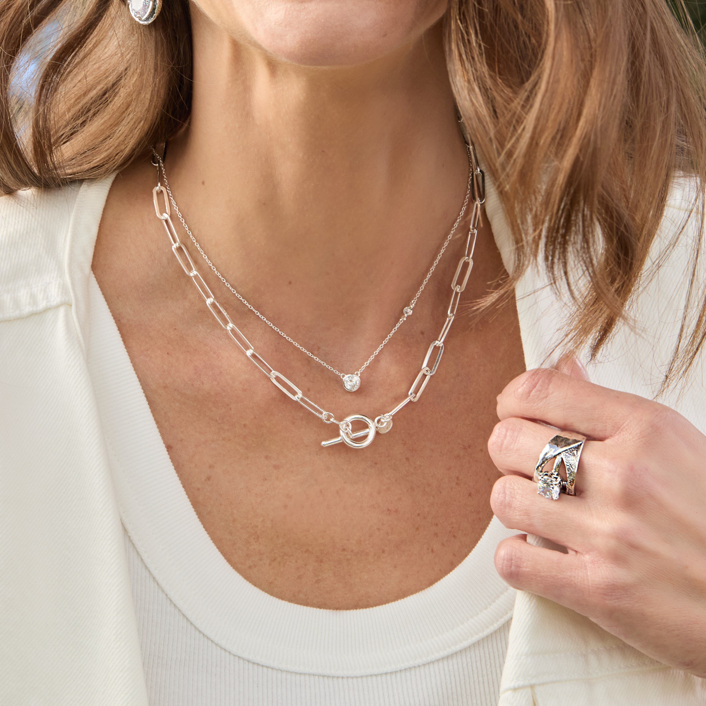 Sterling Silver Paperclip Necklace - Silpada - .925 Sterling