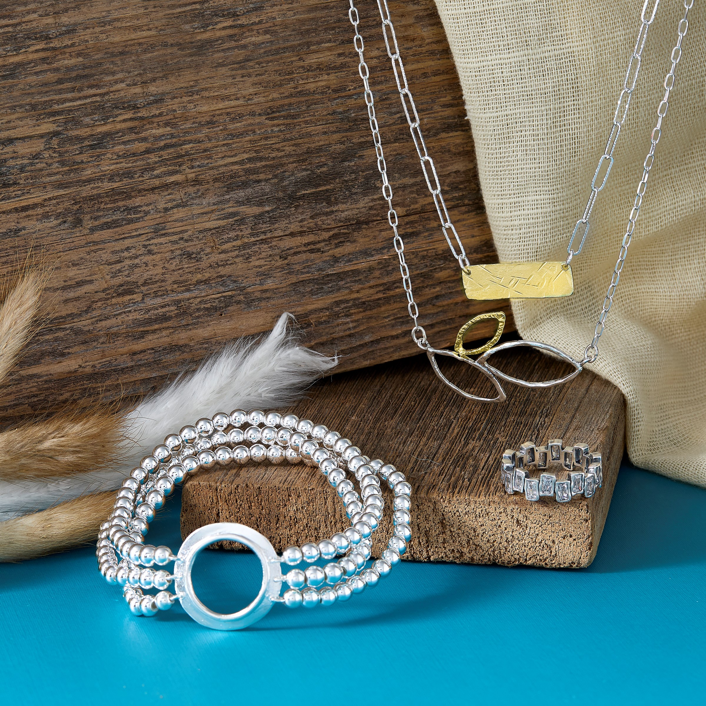 Collier Silpada En Argent Sterling Avec Labradorite Et Laiton - Neuf 60 Pouces