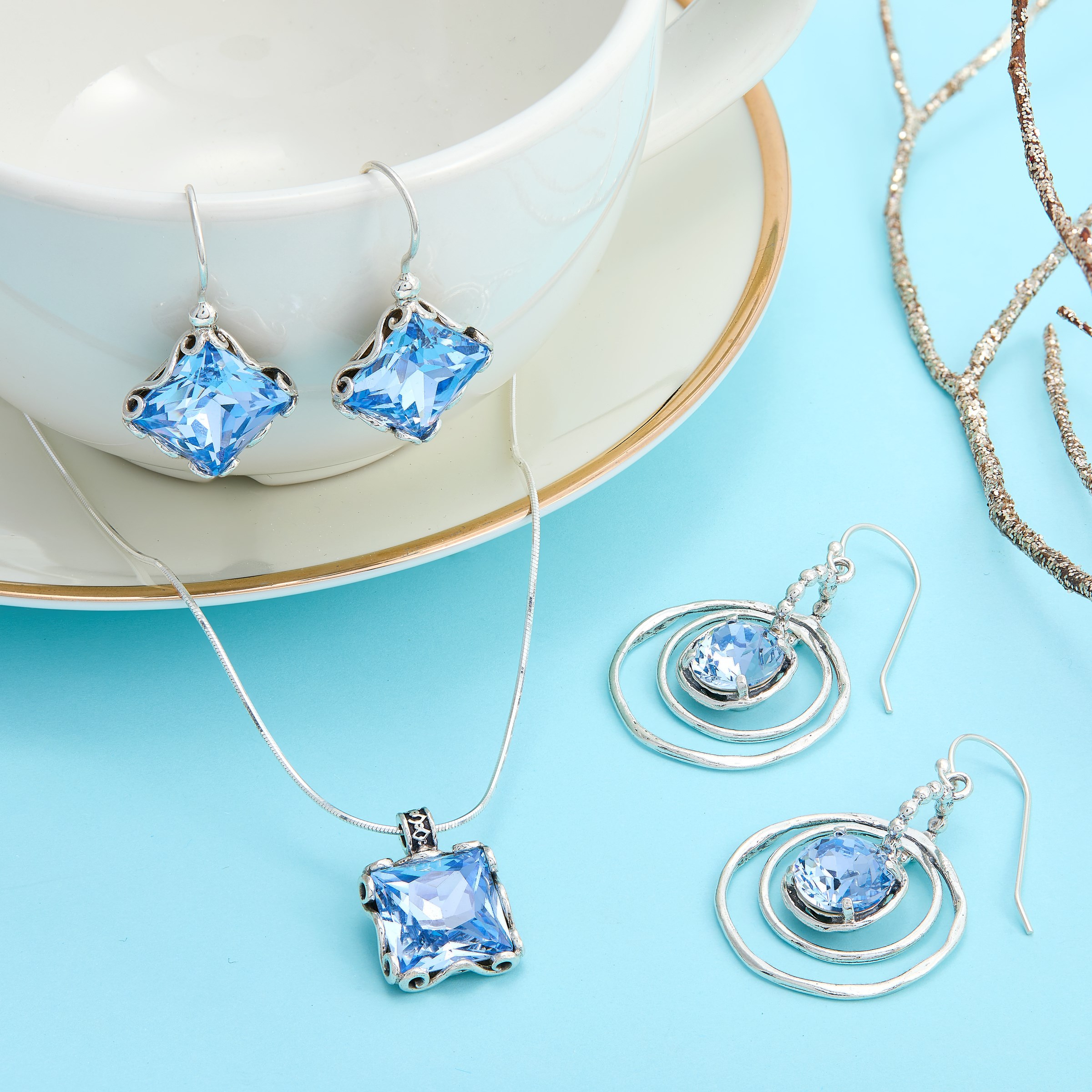 Silpada 'Cooling Effects' Sterling Silver Blue Crystal