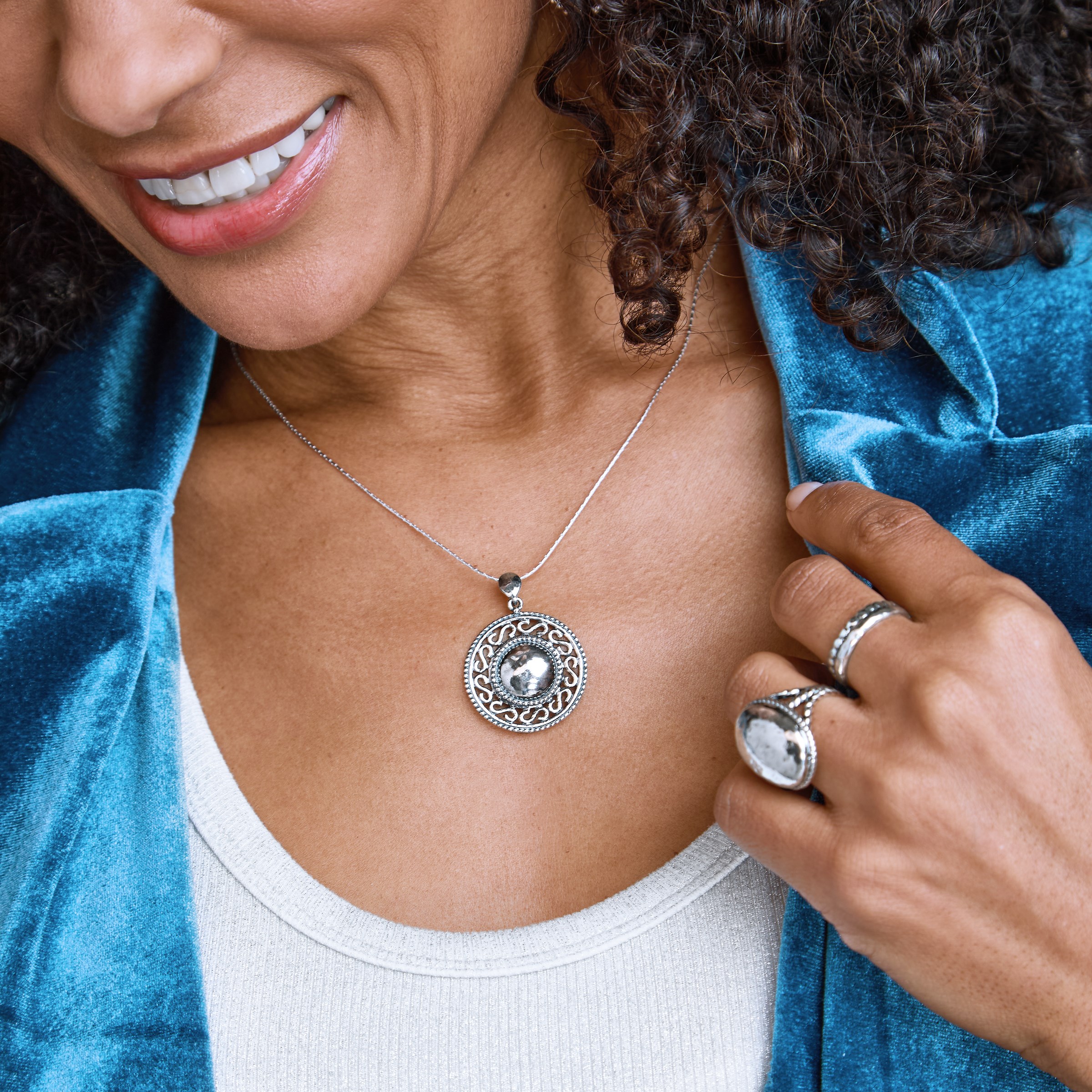 Silpada 'Lustrous Wave' Sterling Silver Pendant Necklace, 18