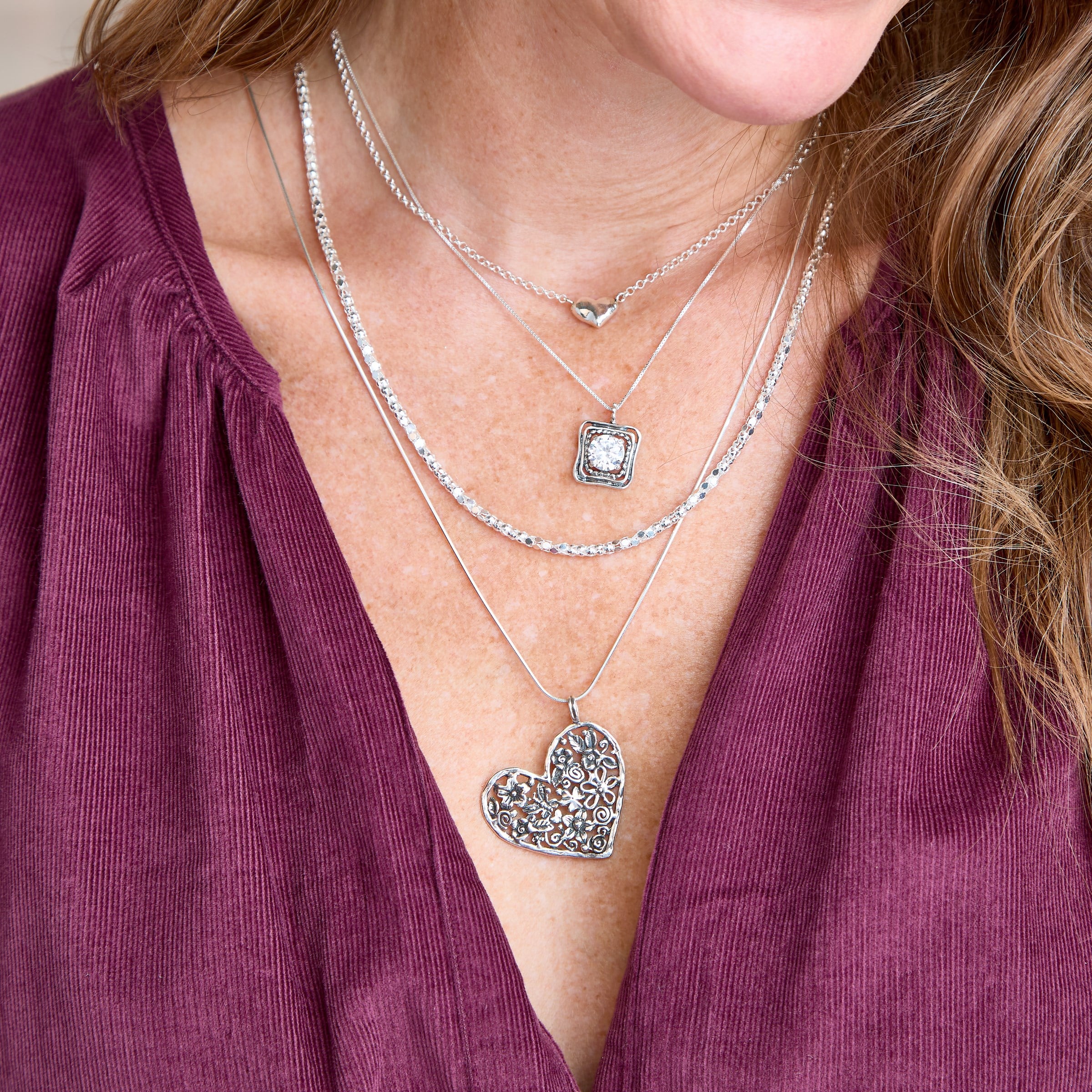 New Silpada 'Sweetheart' Sterling Silver Necklace, 16" + 2" product image view 5