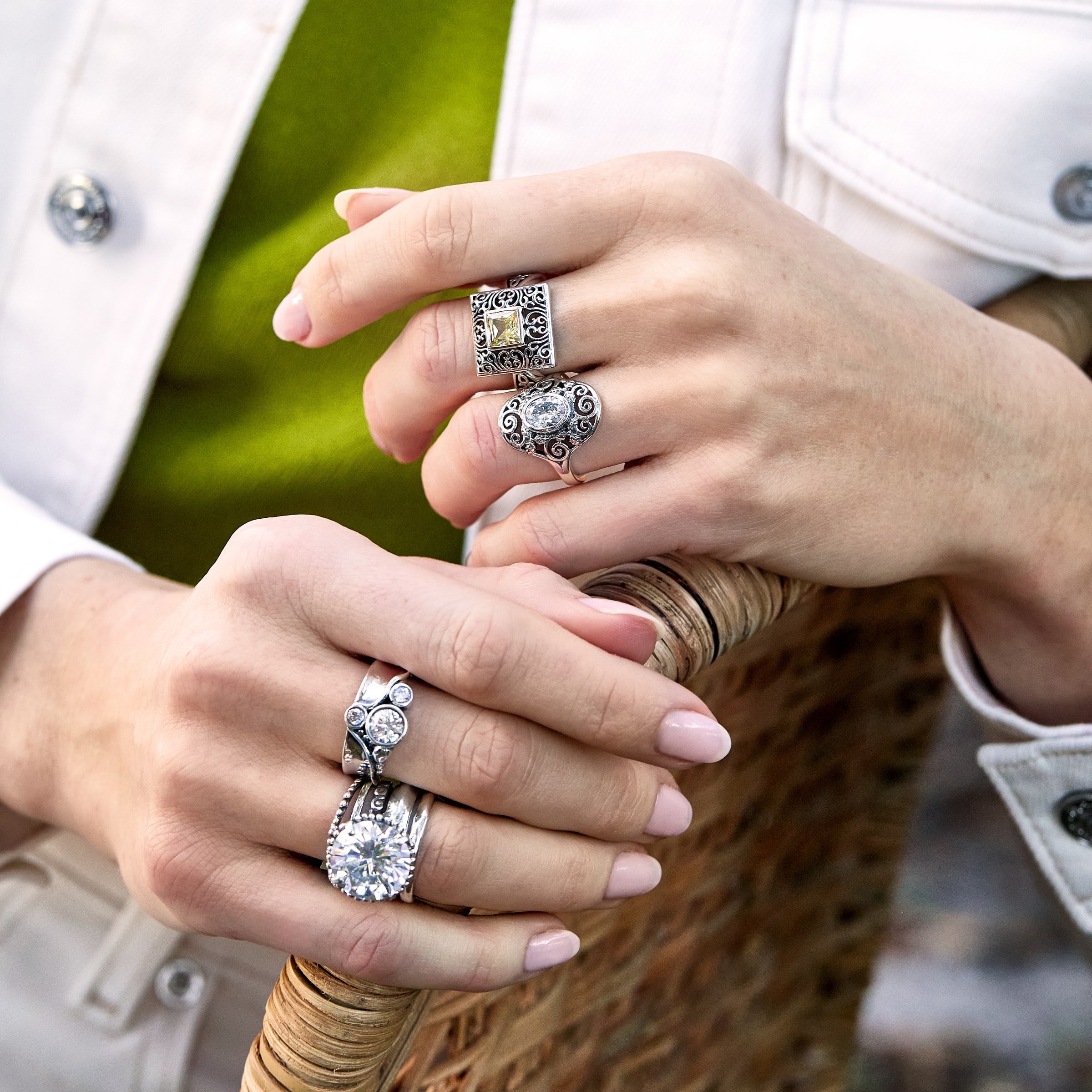 Silpada 'Main Character' Sterling Silver White Cubic Zirconia Ring
