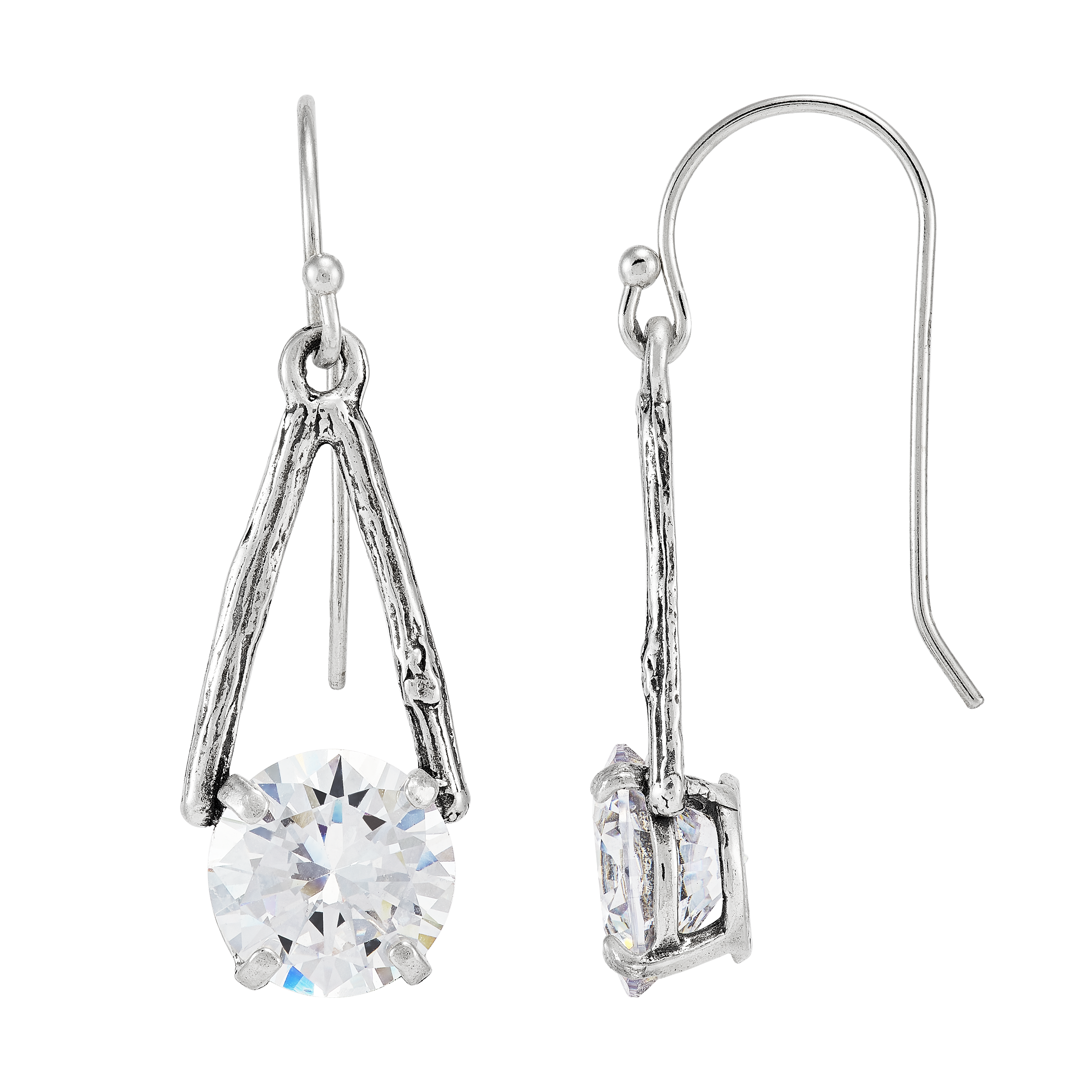【STONEHENgE】Silver Material Cubic Drop Earrings SC1145 Silpada 'Special Sparkle' Cubic Zirconia Dangle Earrings in