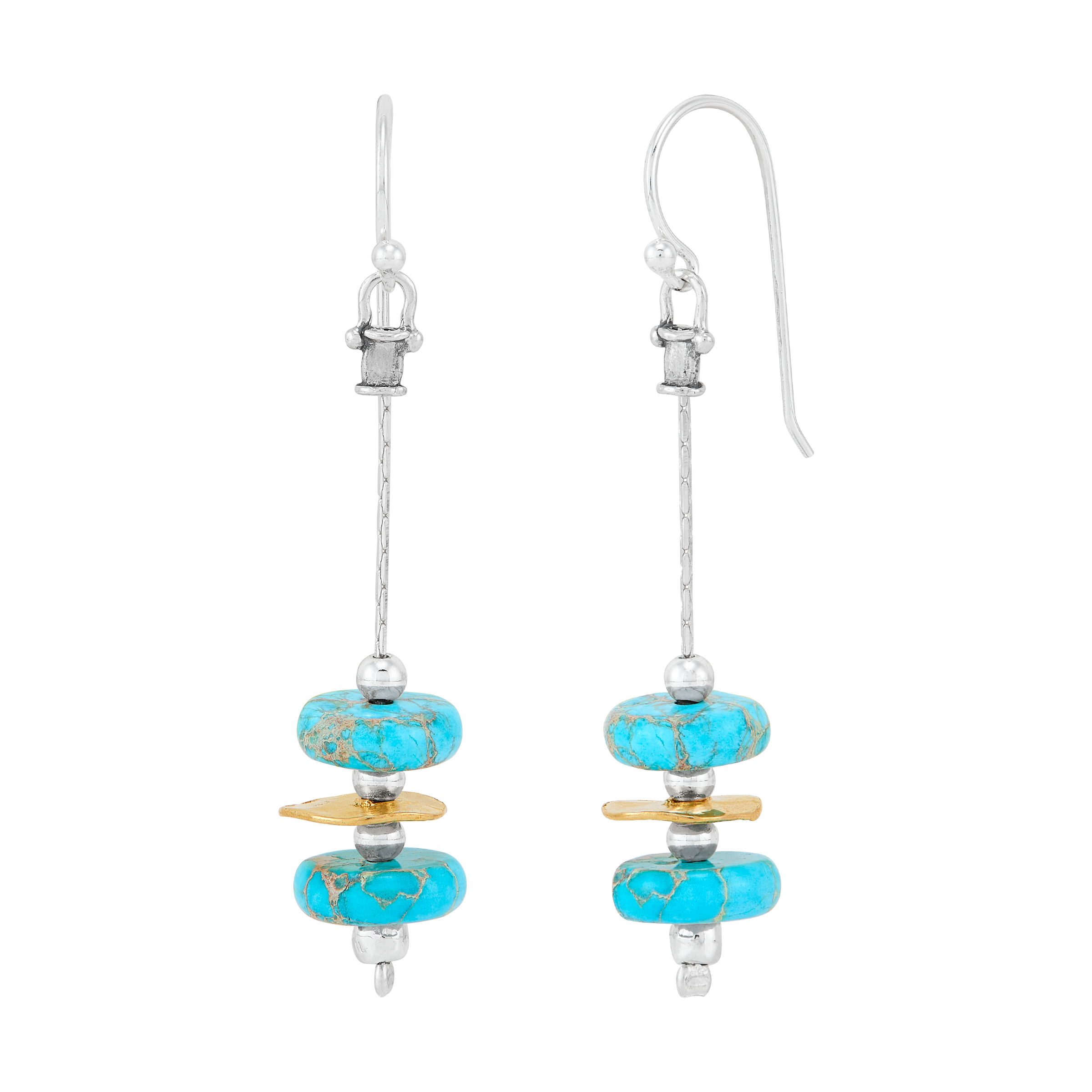Silpada 'Epiphany' Sterling Silver and Brass Mixed Stones Drop Earrings