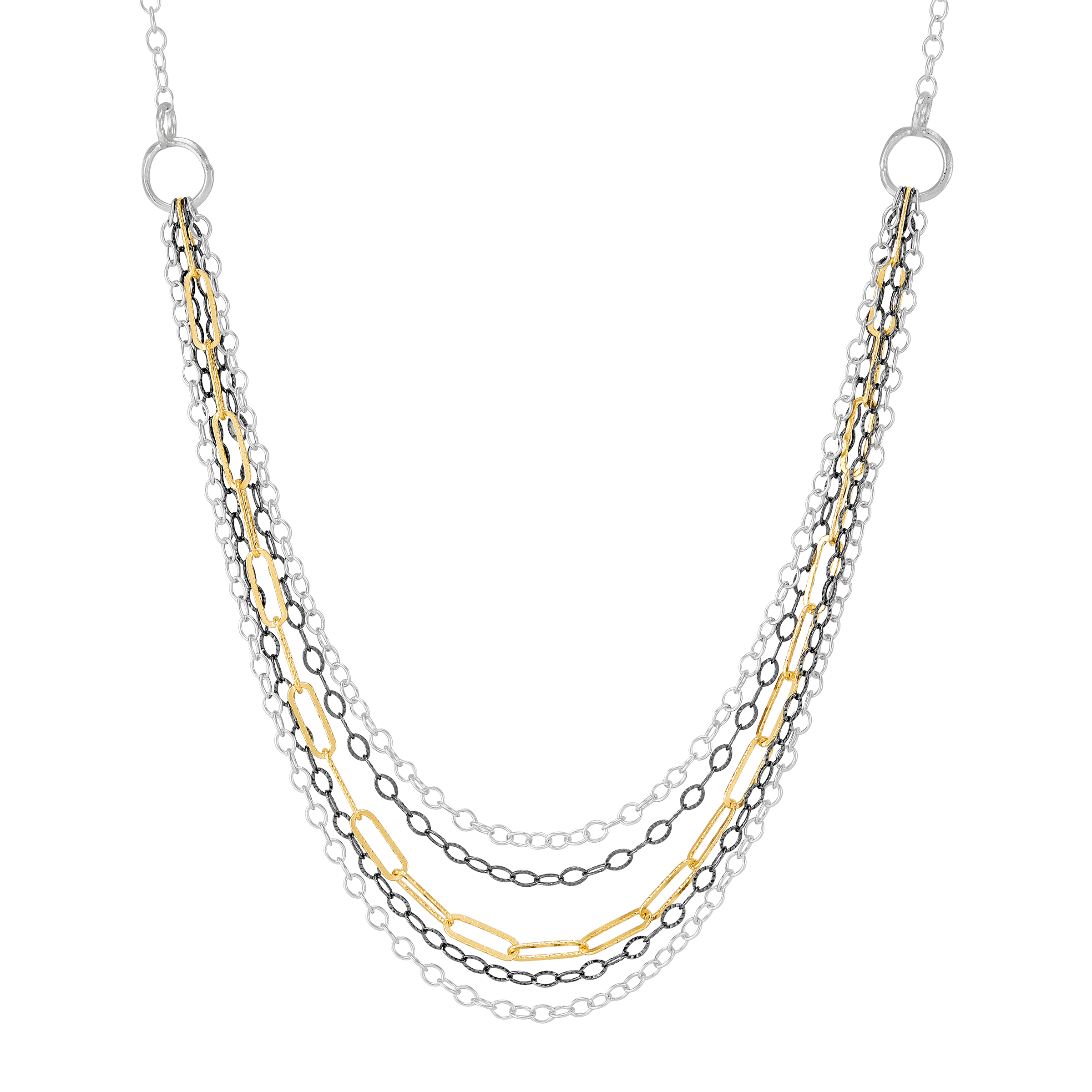 Silpada 'Intermingle' Silver with 14K Yellow Gold Plating Chain Necklace, 20"