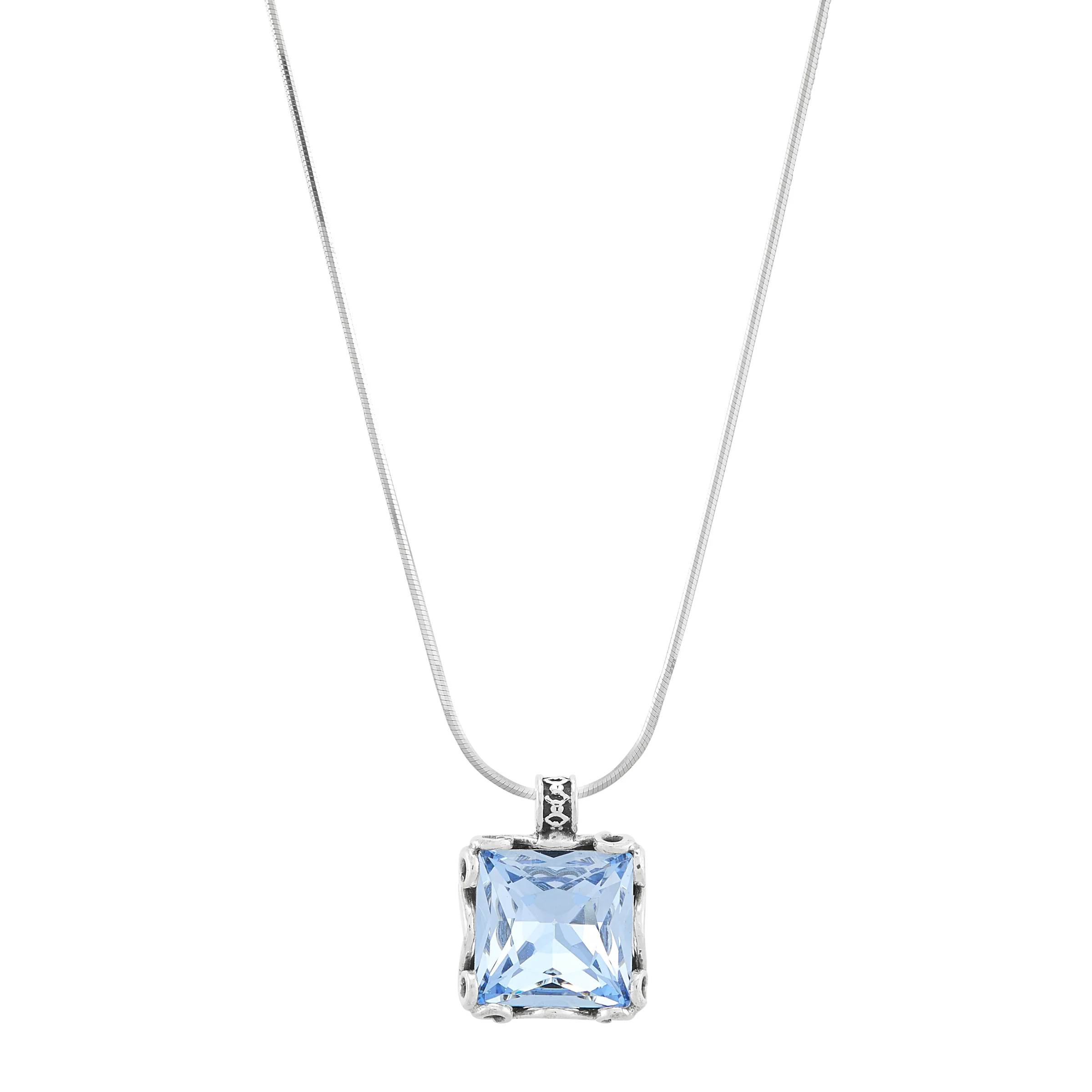 Silpada 'Cooling Effects' Sterling Silver Blue Crystal Pendant Necklace, 18"
