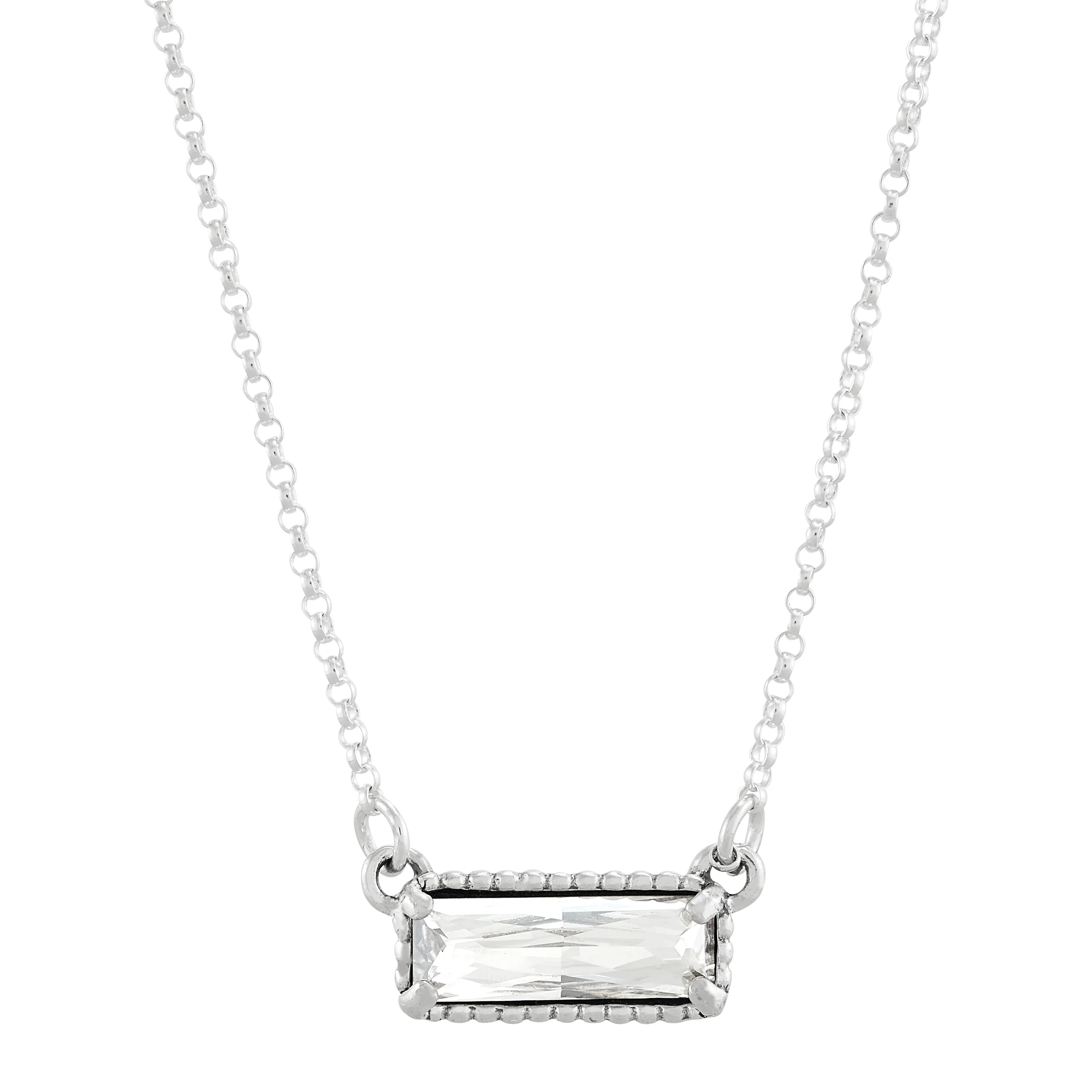Silpada 'Many Stories' Sterling Silver Crystal Pendant Necklace, 16" + 2"